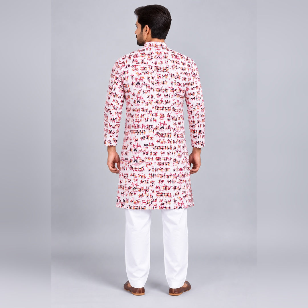 Premium Pure Cotton Printed Kurta Pajama Set for Men