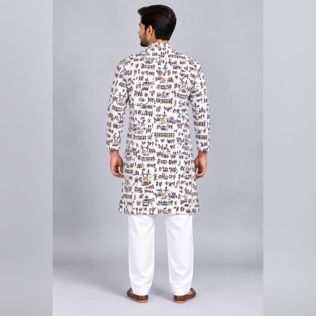 Premium Pure Cotton Printed Kurta Pajama Set for Men