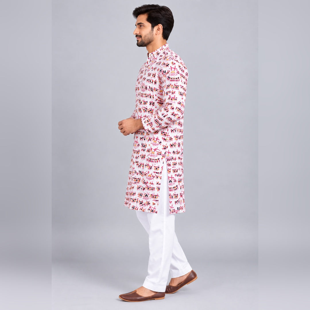 Premium Pure Cotton Printed Kurta Pajama Set for Men