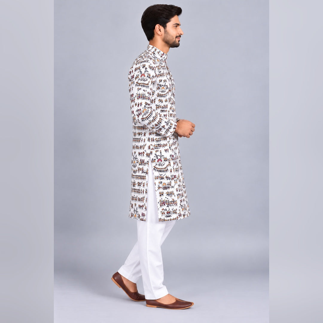Premium Pure Cotton Printed Kurta Pajama Set for Men