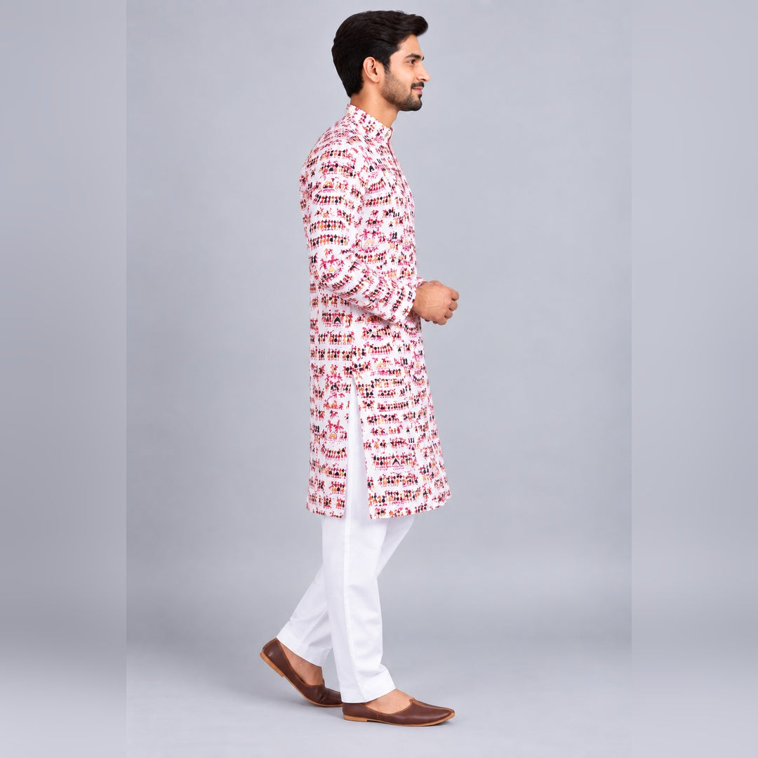 Premium Pure Cotton Printed Kurta Pajama Set for Men