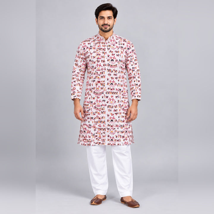 Premium Pure Cotton Printed Kurta Pajama Set for Men