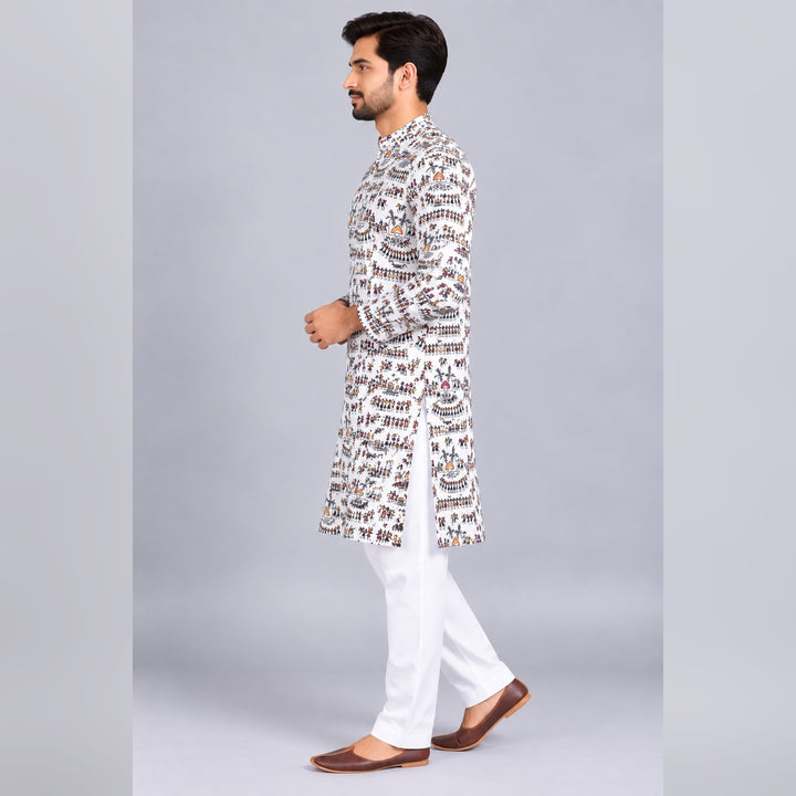 Premium Pure Cotton Printed Kurta Pajama Set for Men