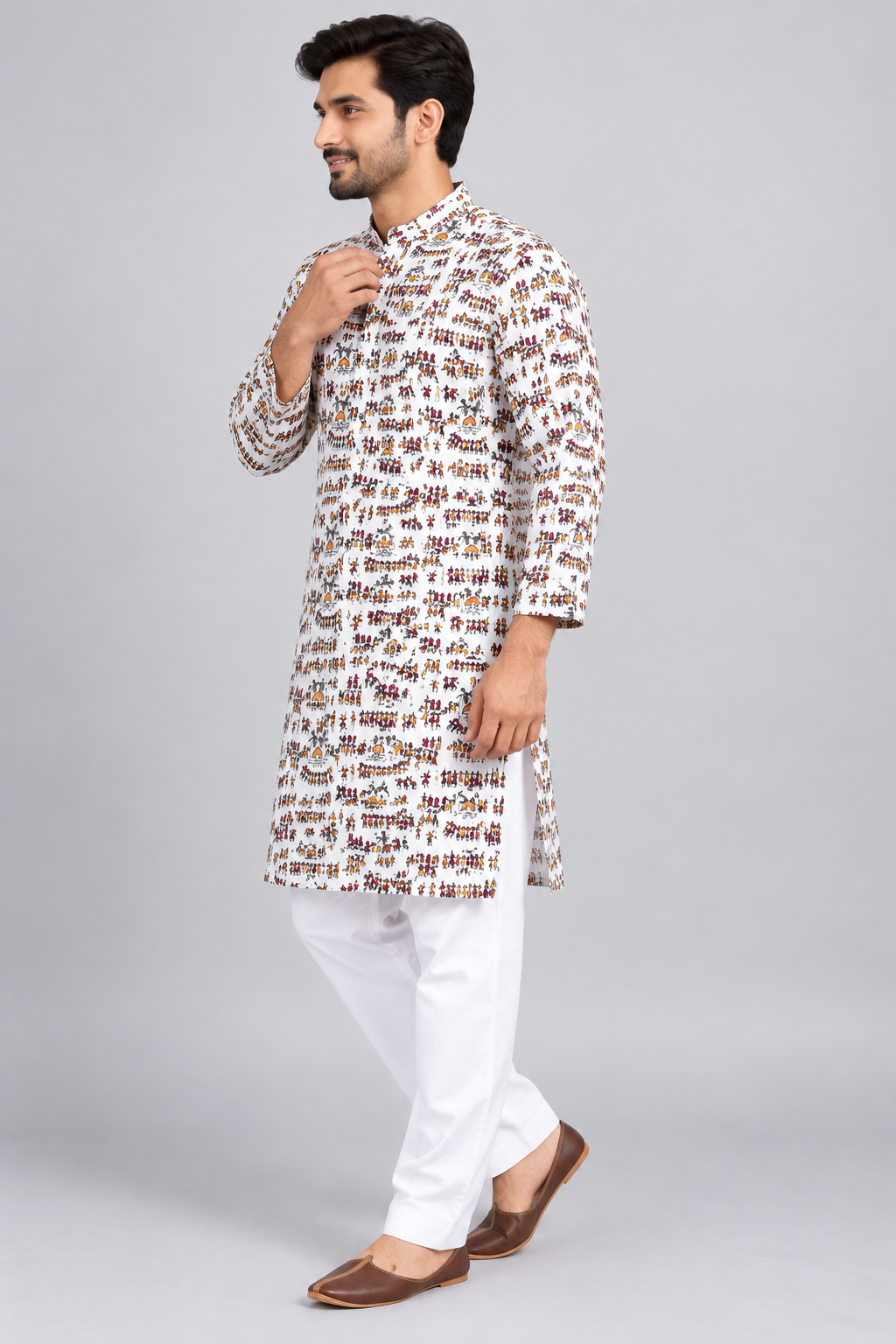 Premium Cotton Printed Kurta Pajama Set