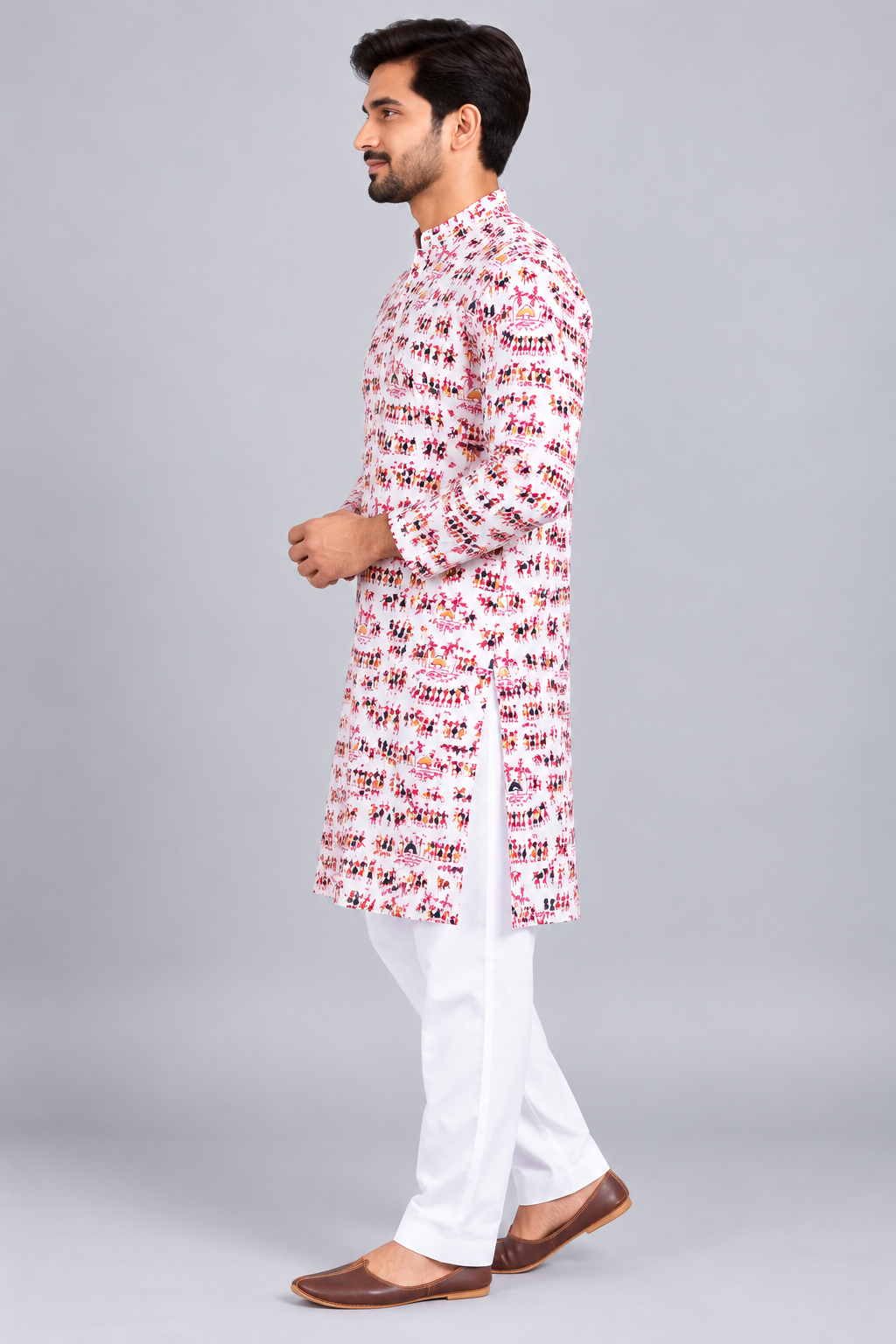 Premium Pure Cotton Printed Kurta Pajama Set for Men