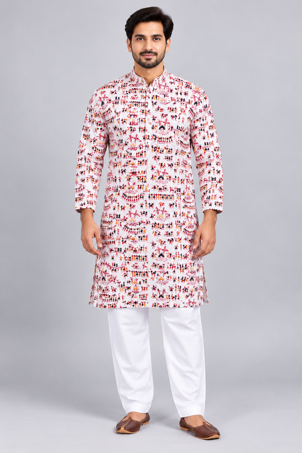 Premium Pure Cotton Printed Kurta Pajama Set for Men