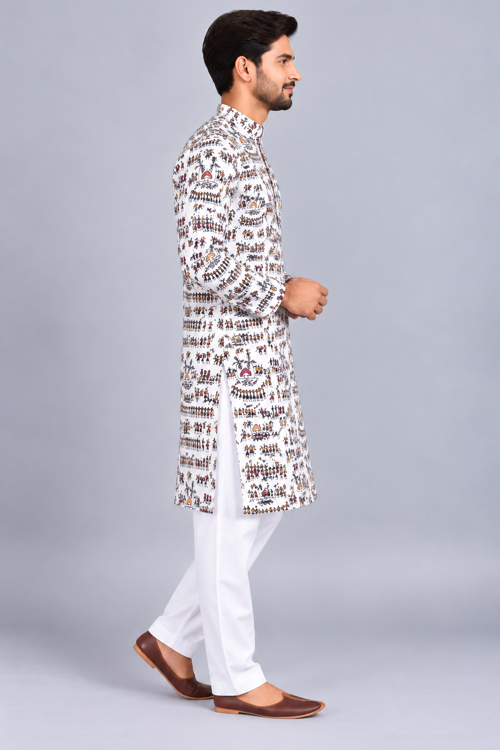 Premium Pure Cotton Printed Kurta Pajama Set for Men