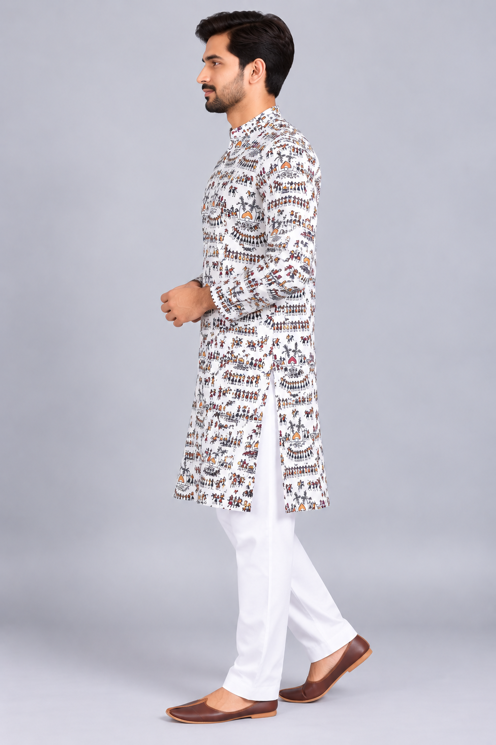Premium Pure Cotton Printed Kurta Pajama Set for Men