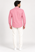 Men's Premium Pink Textured Full-Sleeve Shirt