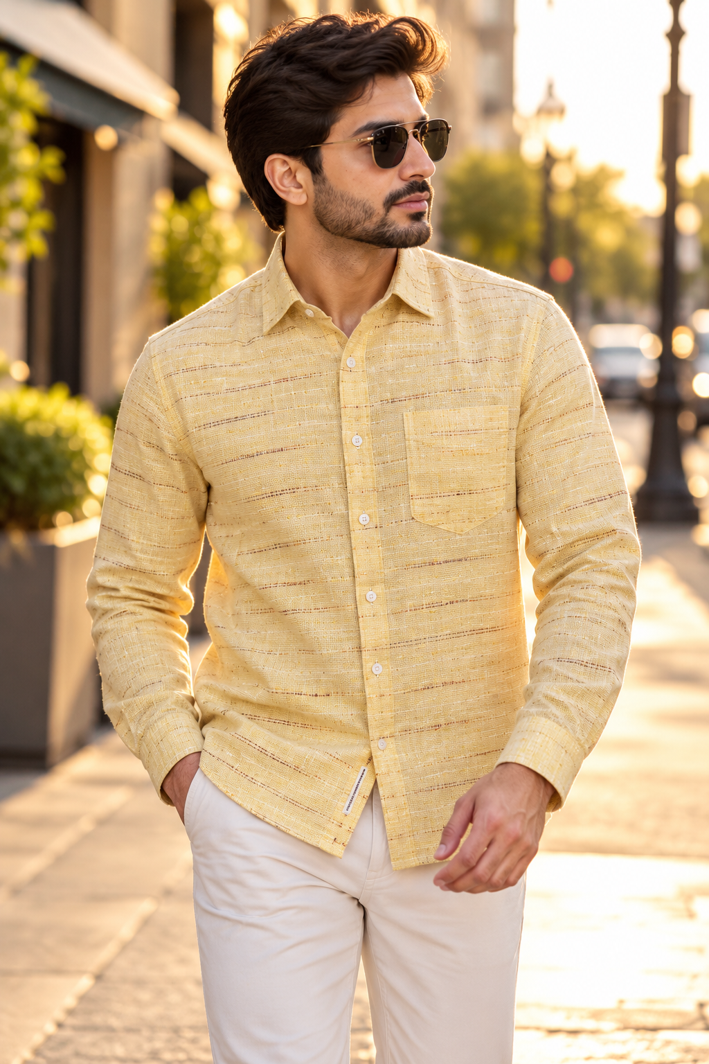 Men's Premium Matka Textured Full-Sleeve Shirt – Heritage Collection