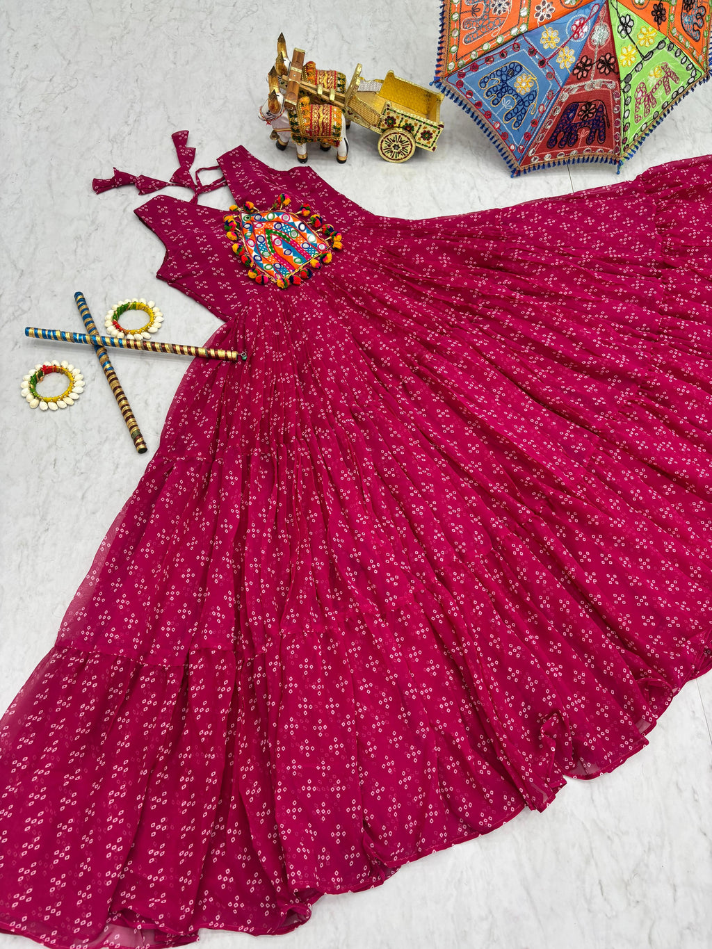 Navratri Special Gamathi Work Gown