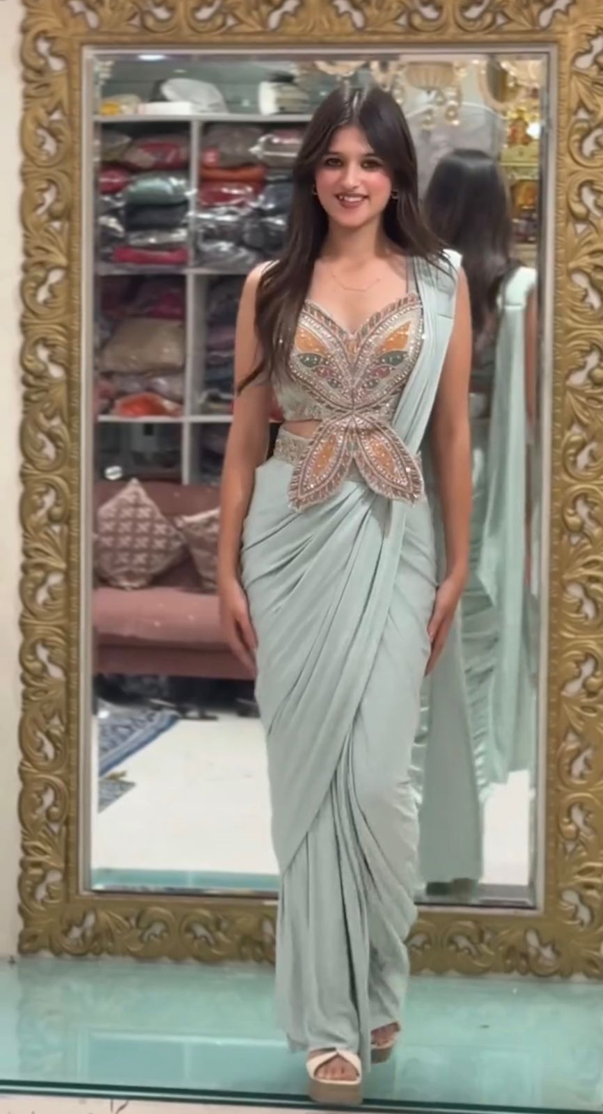 Trending Ready to Wear Saree With Embroidery Blouse