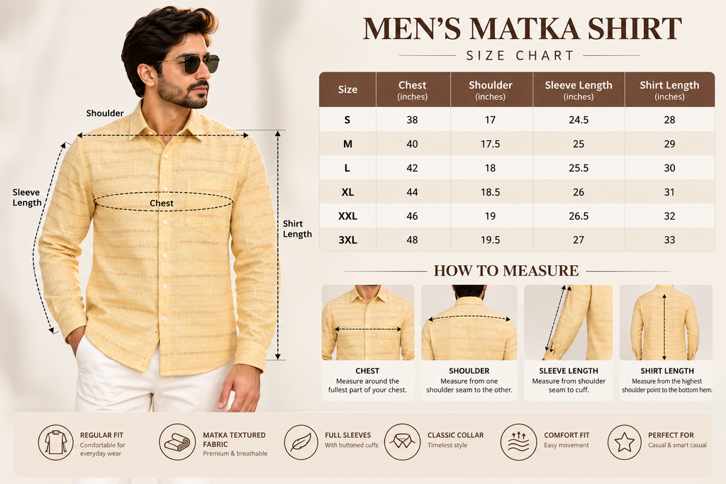 Men's Premium Matka Textured Full-Sleeve Shirt – Heritage Collection