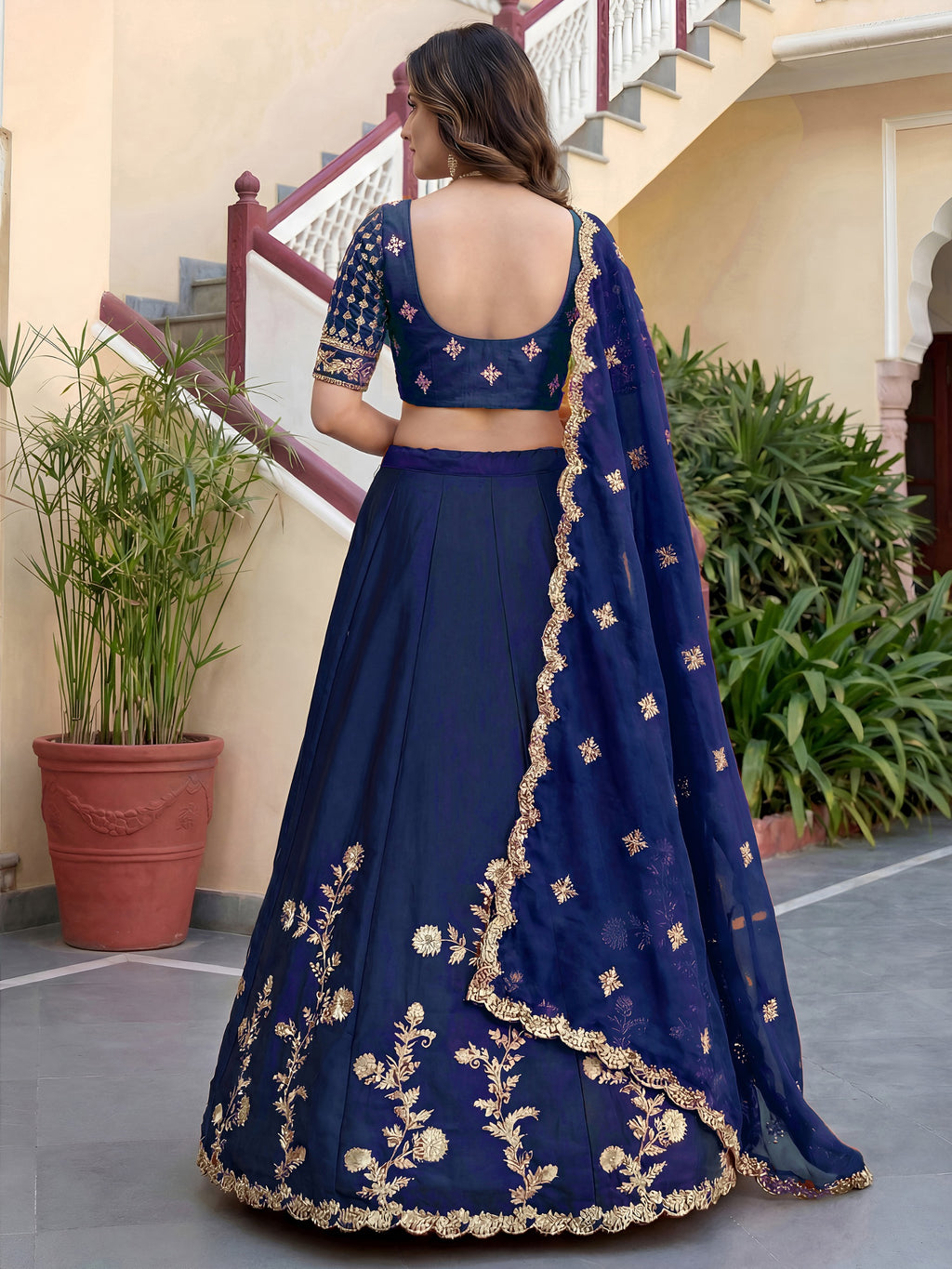 Royal Navy Blue Lehenga Choli
