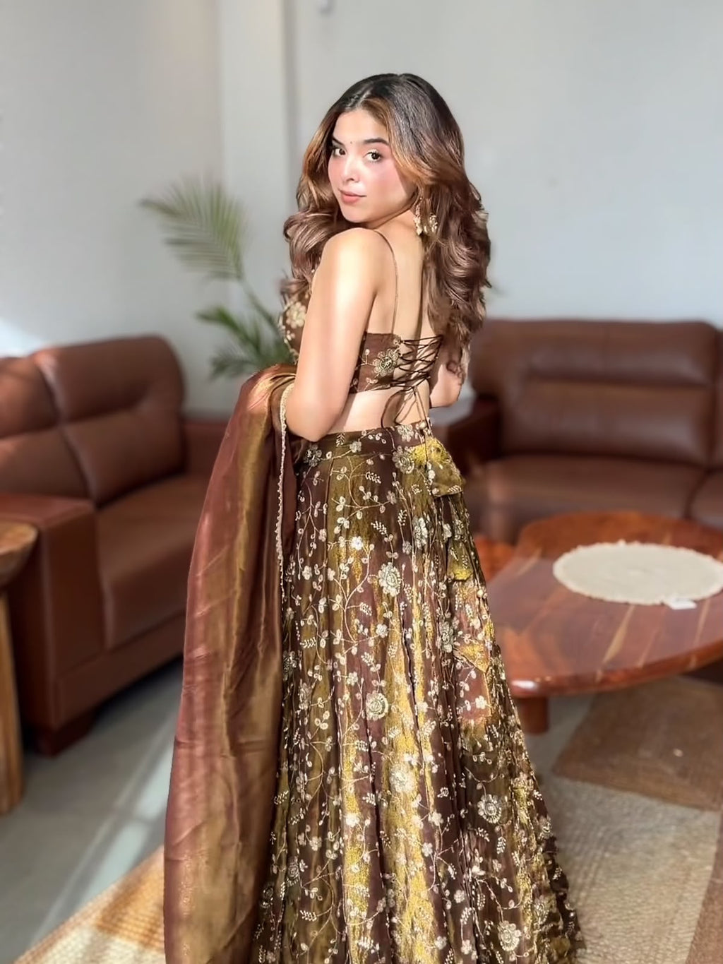 Designer Lehenga With Three Piece Set