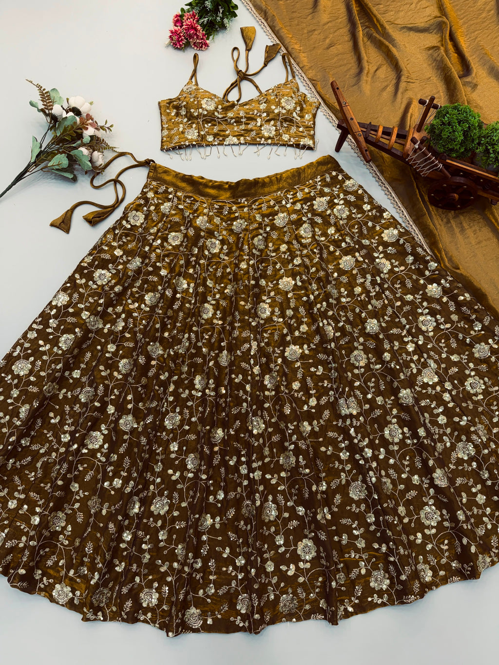 Designer Lehenga With Three Piece Set