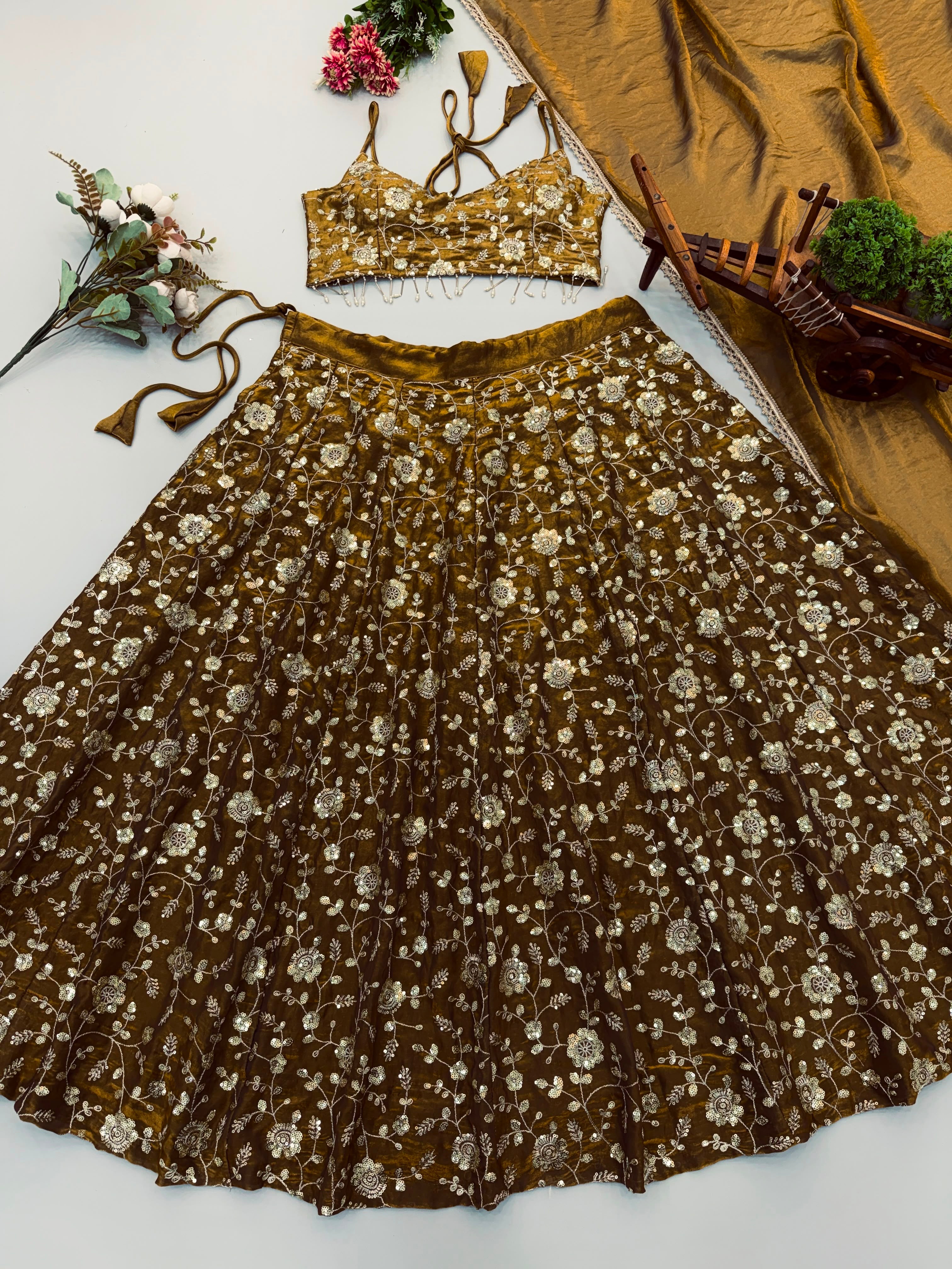 Designer Lehenga With Three Piece Set