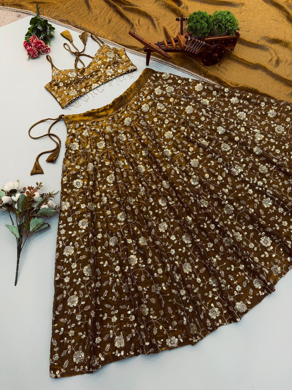Designer Lehenga With Three Piece Set
