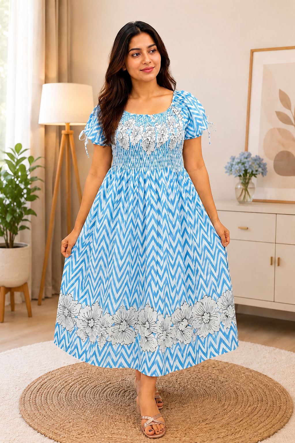 RAYON PRINTED DRESS