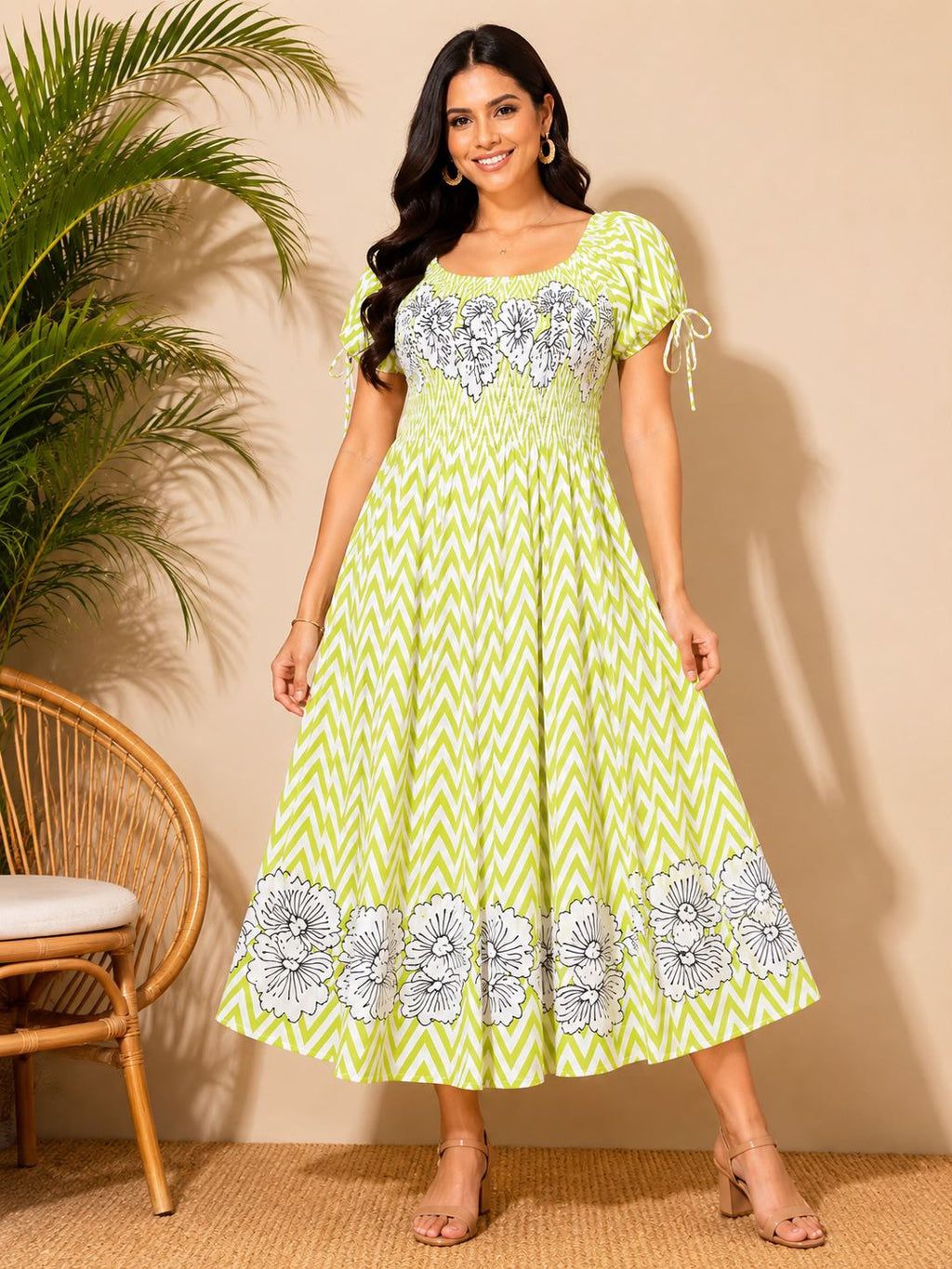 RAYON PRINTED DRESS