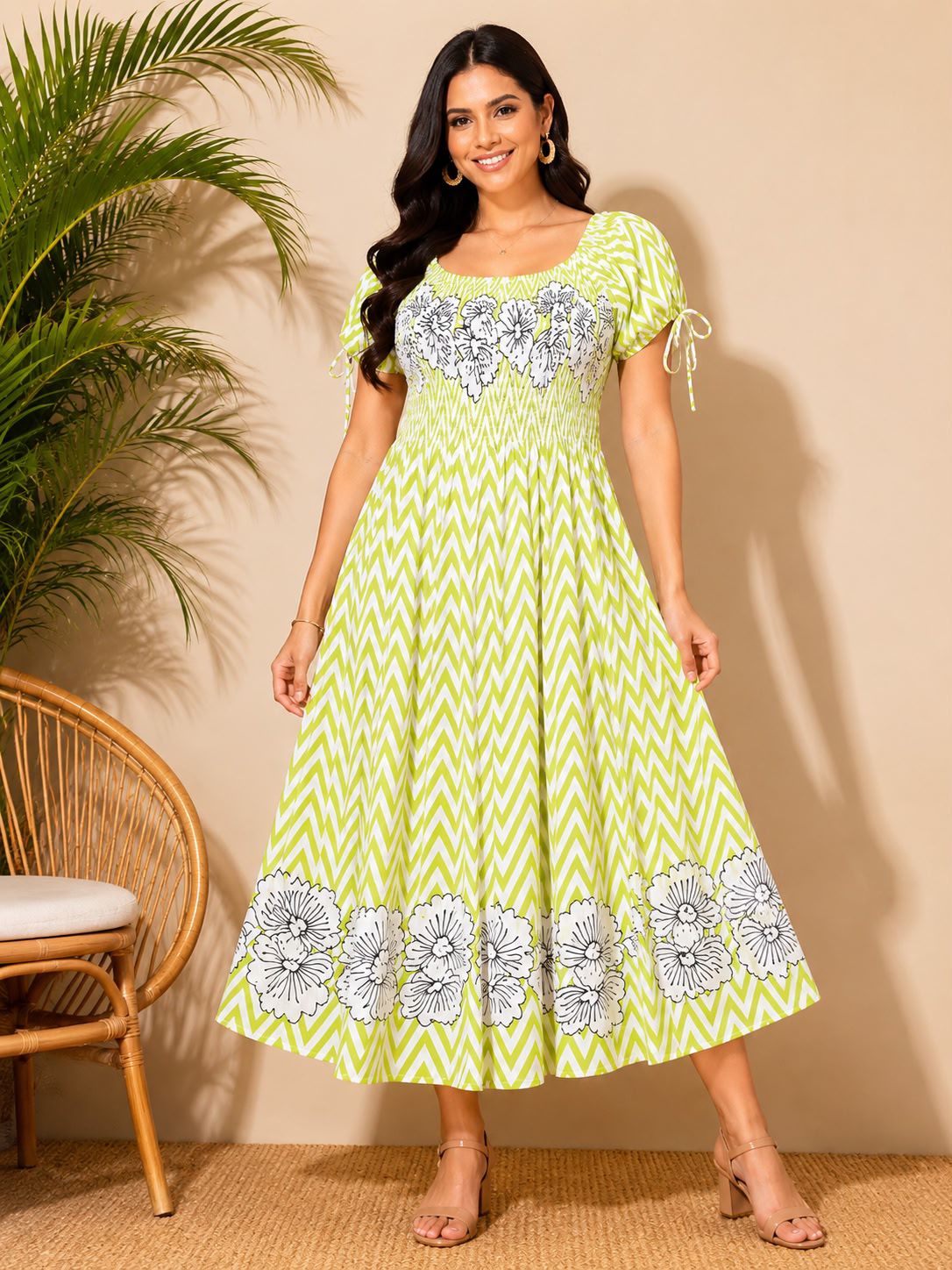 RAYON PRINTED DRESS