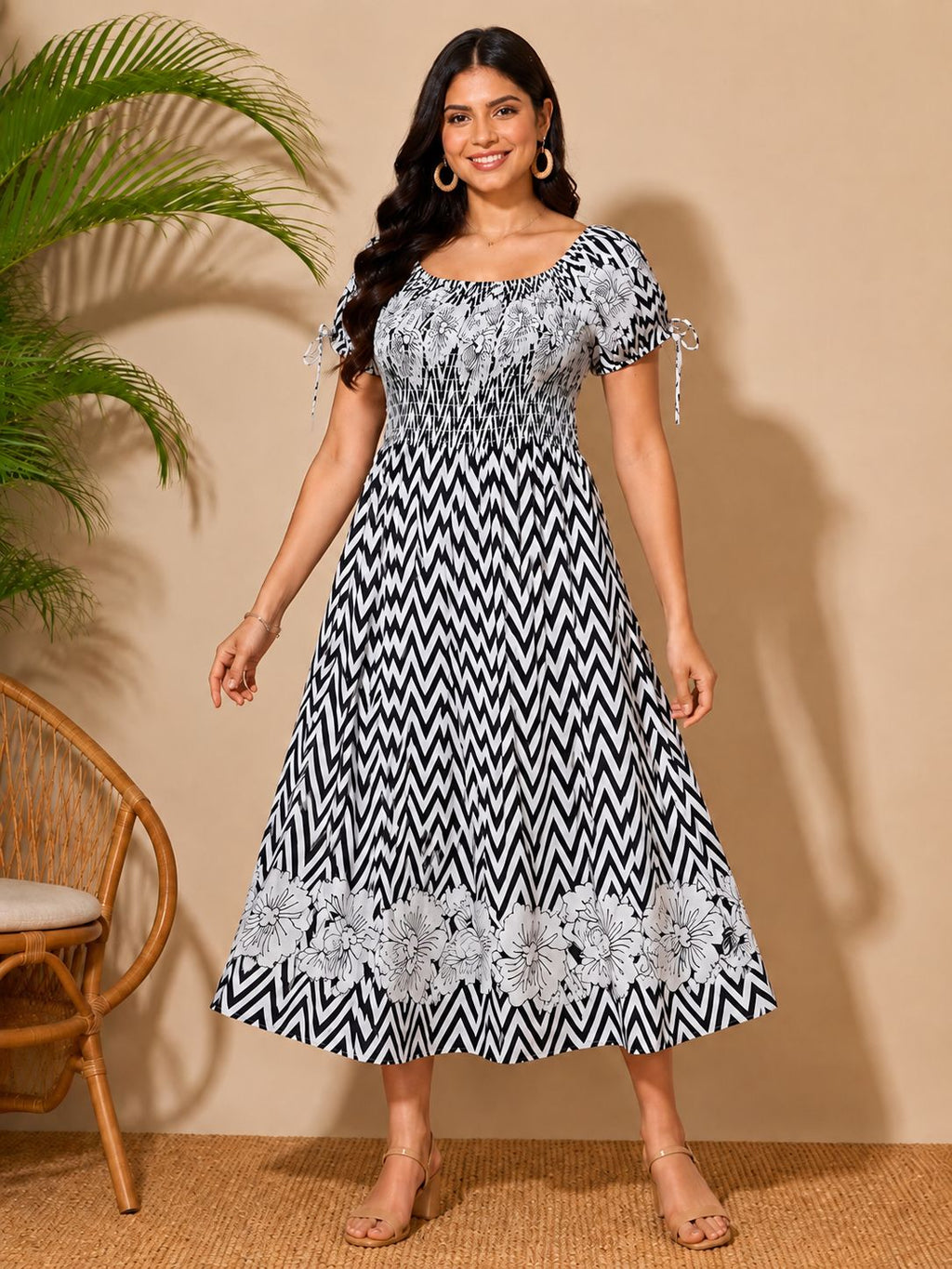 RAYON PRINTED DRESS