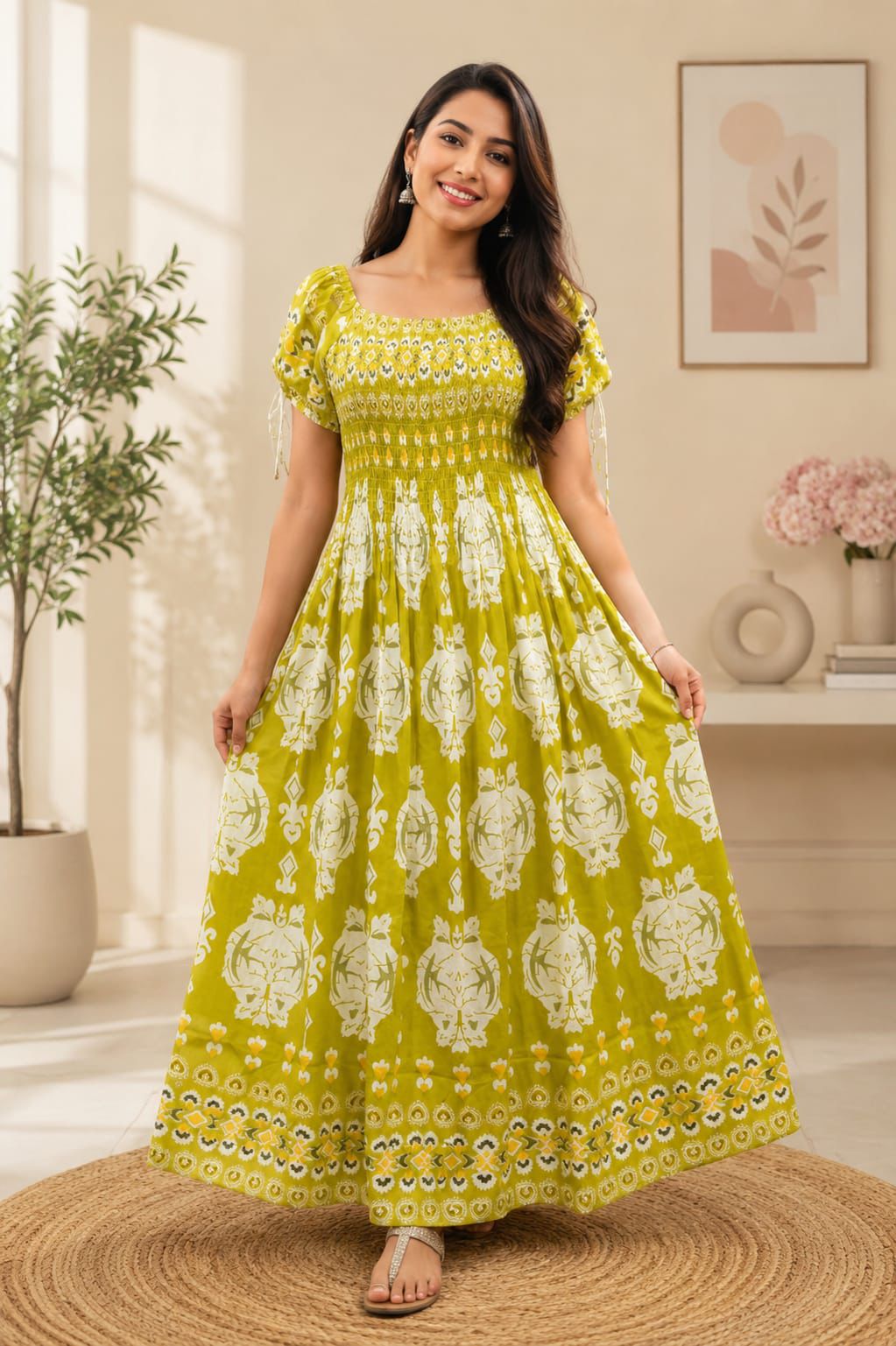 RAYON PRINTED DRESS