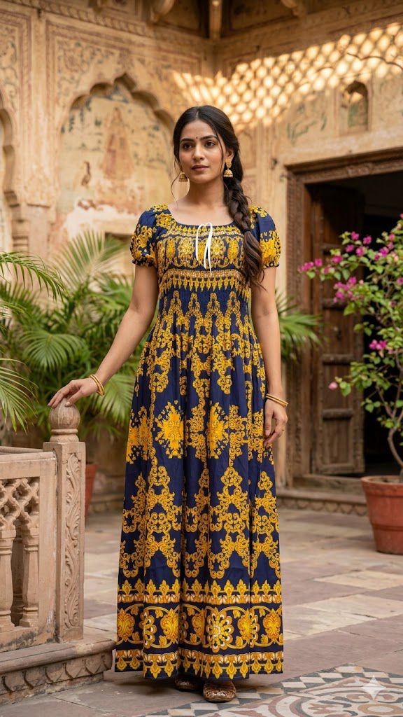 RAYON PRINTED DRESS
