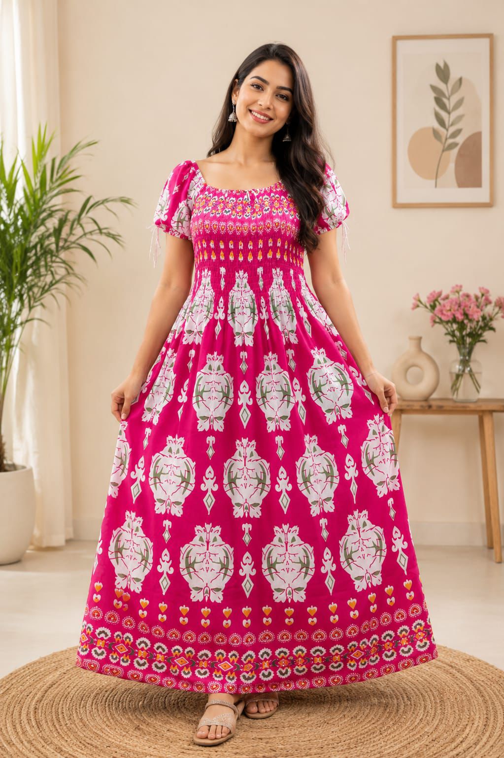 RAYON PRINTED DRESS