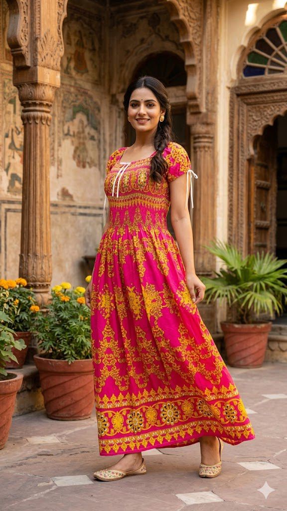 RAYON PRINTED DRESS