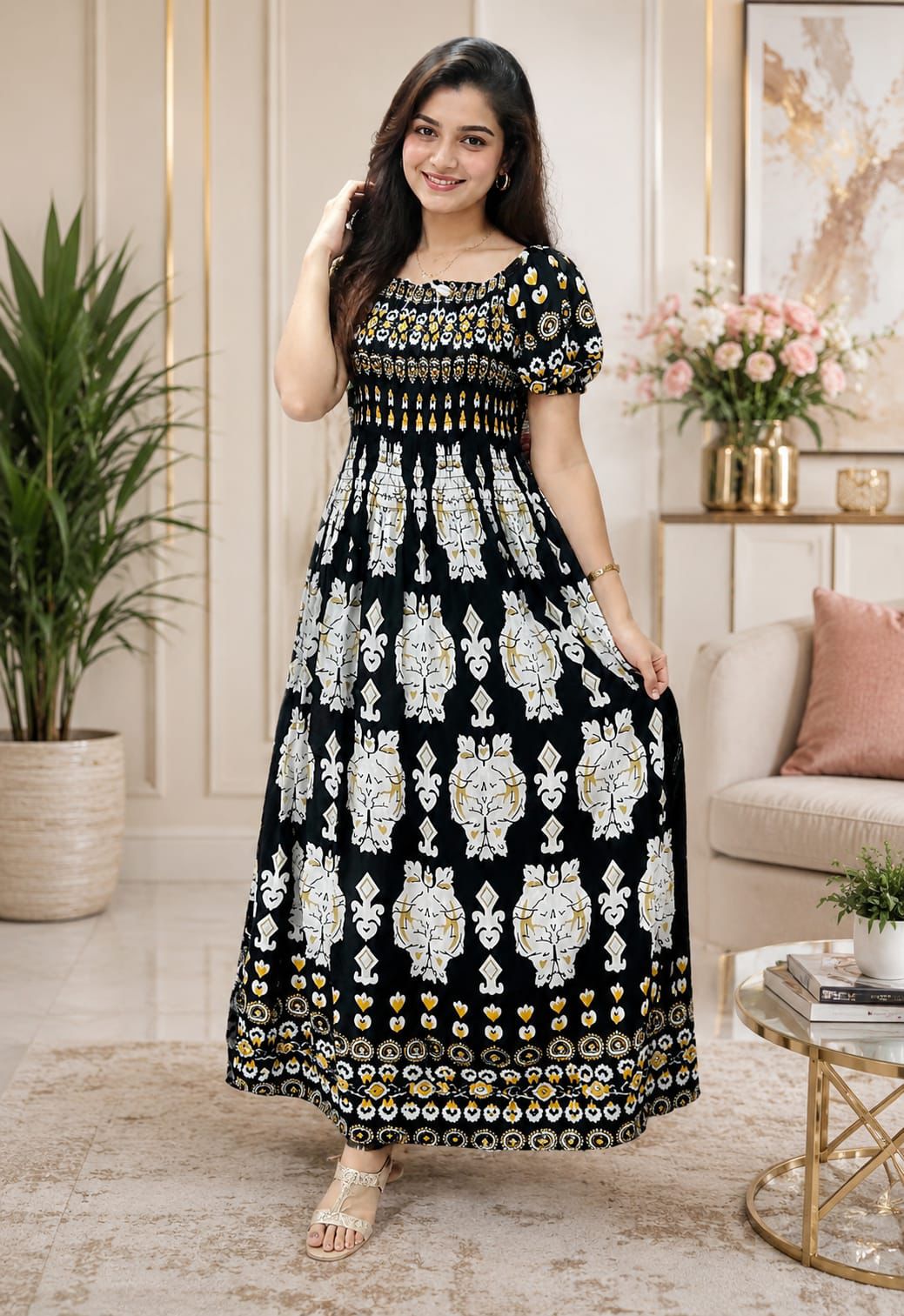 RAYON PRINTED DRESS