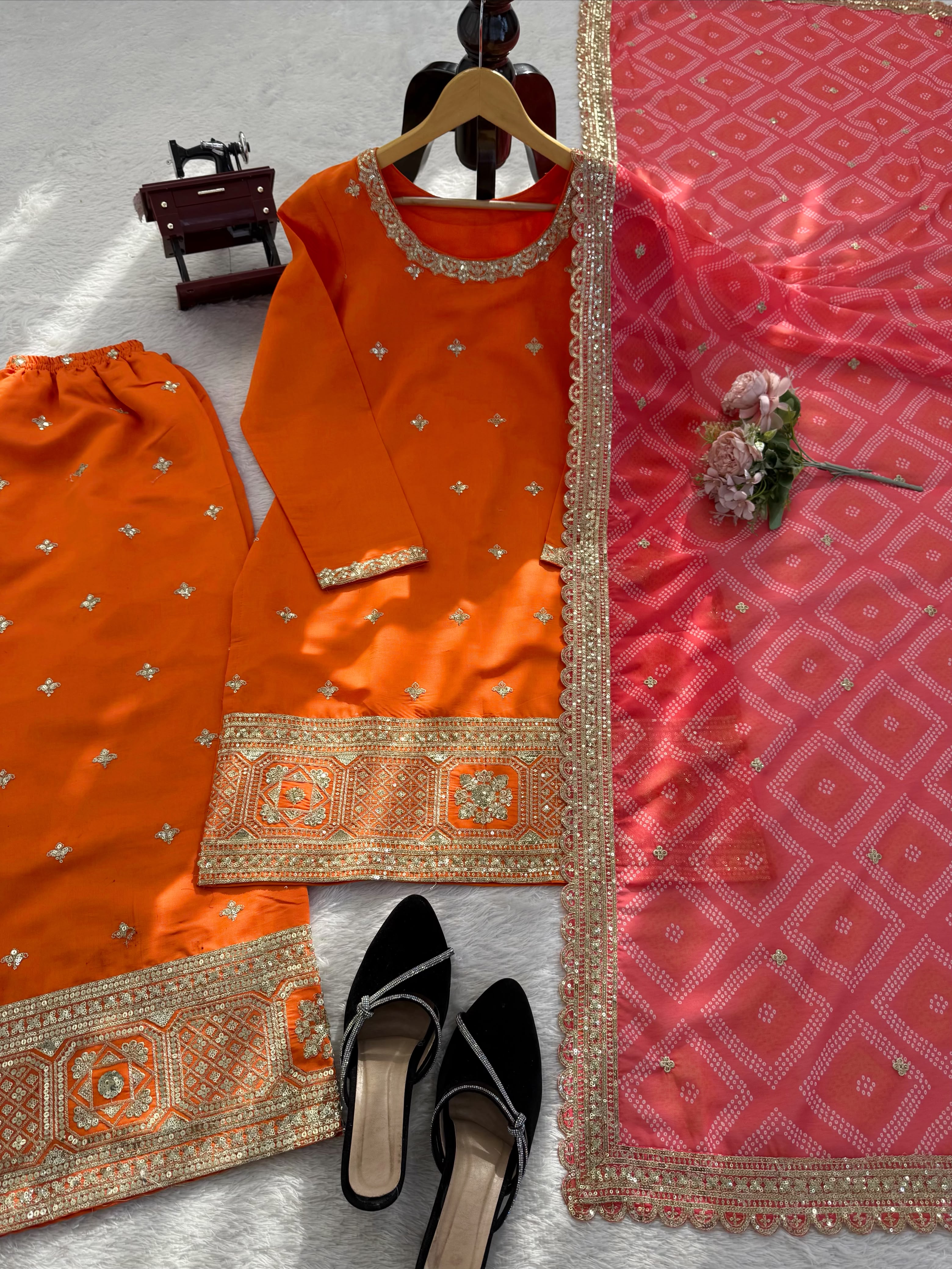 Designer Suit With Plazoo and Dupatta