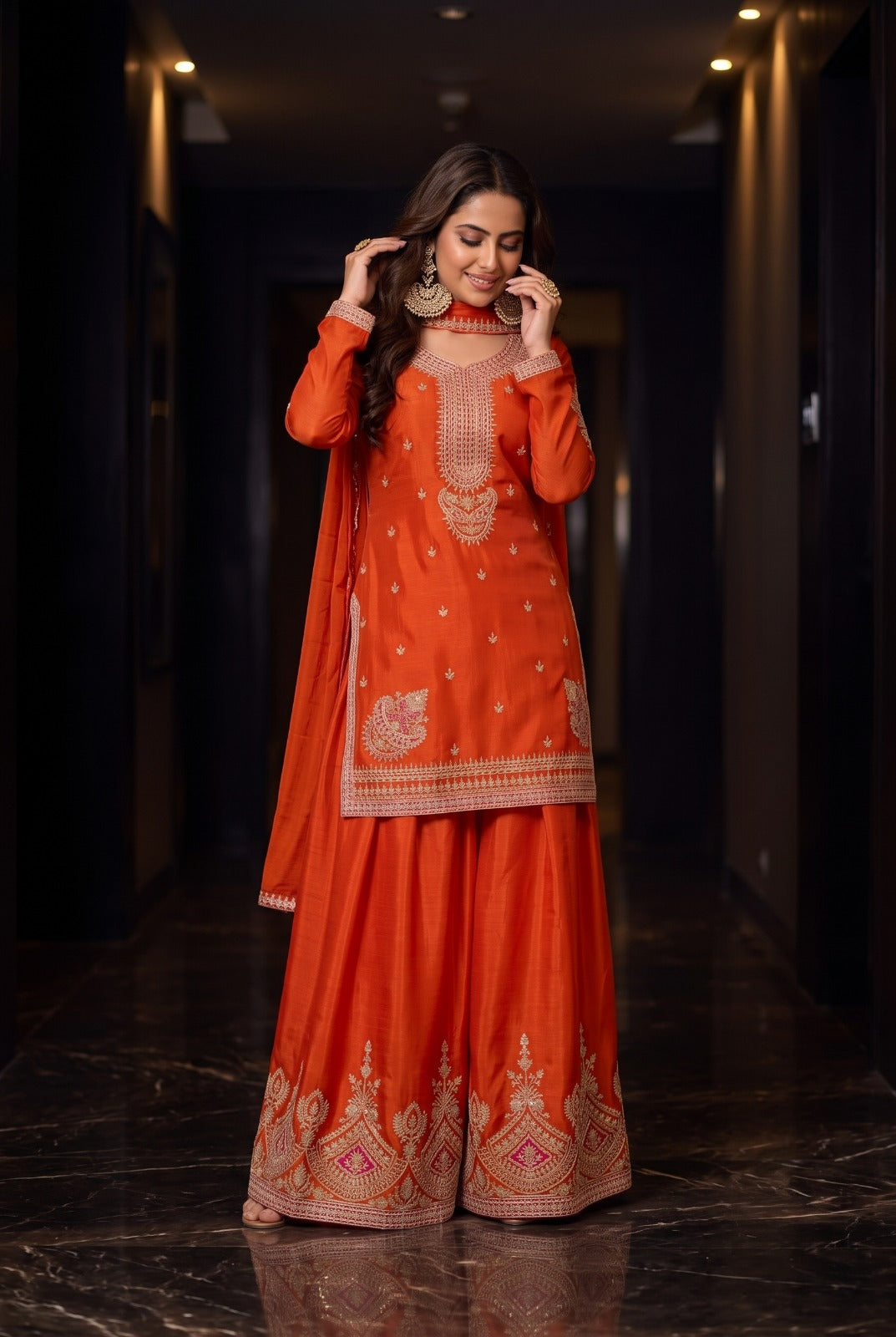 Plazo suit with dupatta