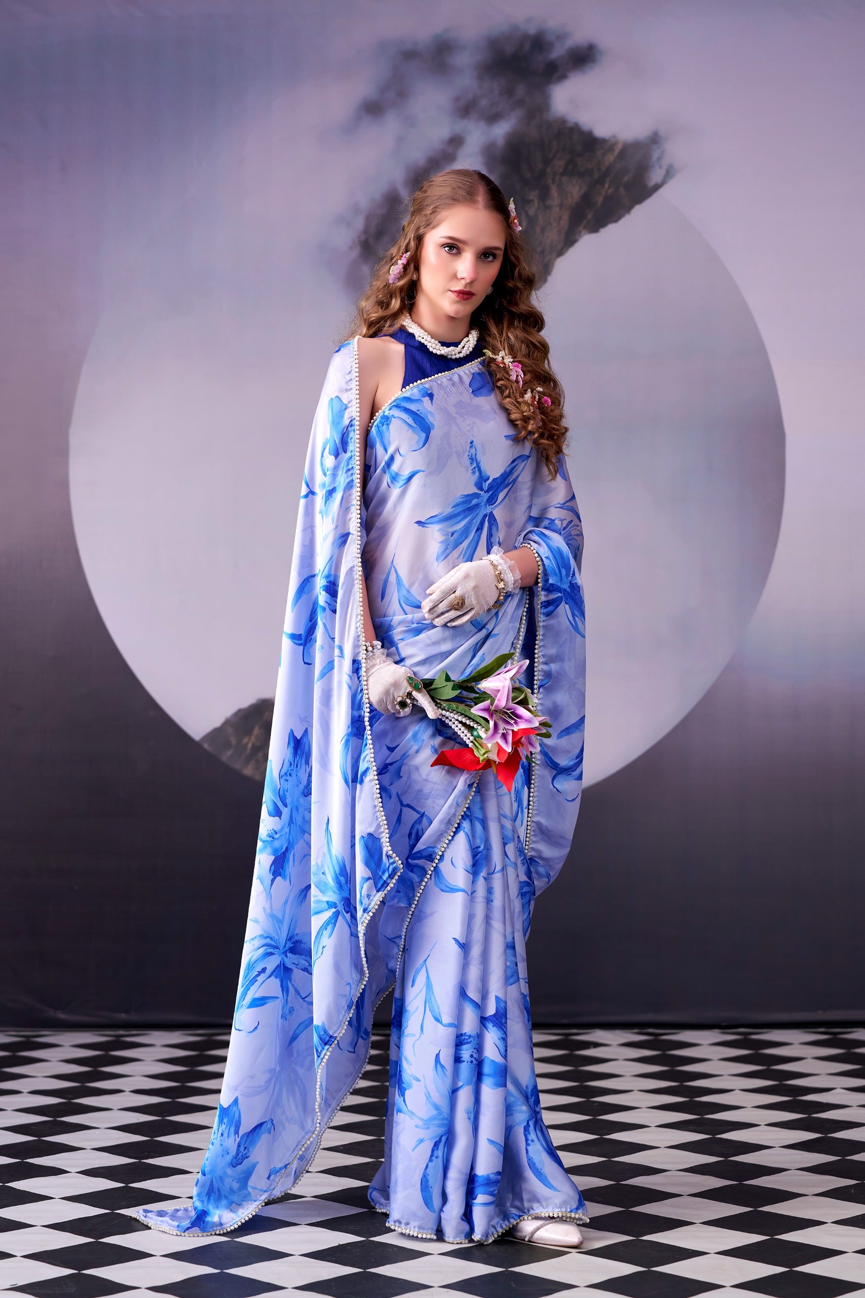 Satin silk saree