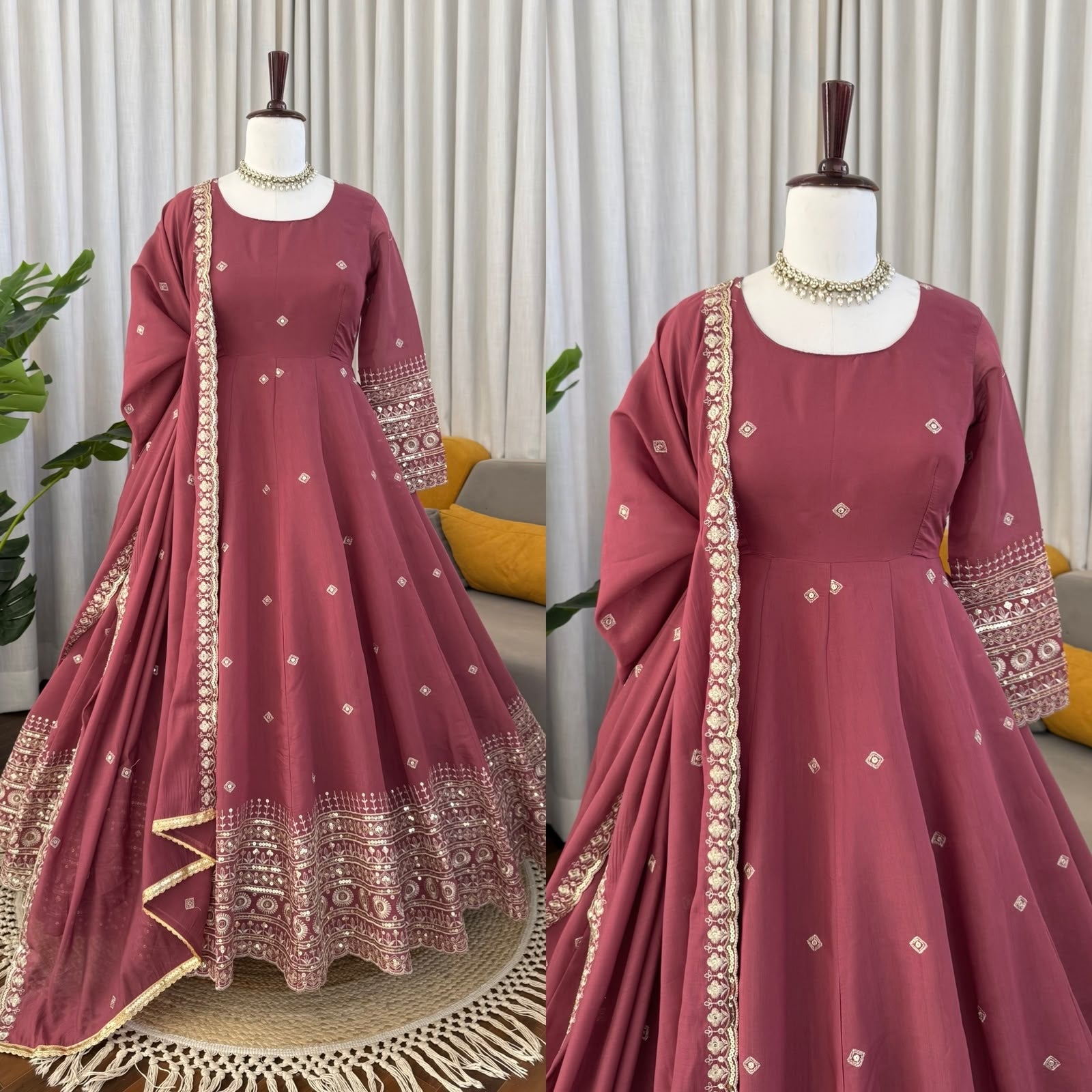 Gown with dupatta pant
