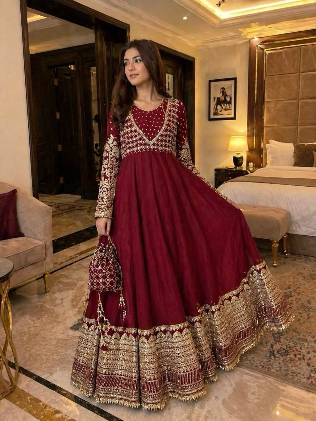Gown with dupatta