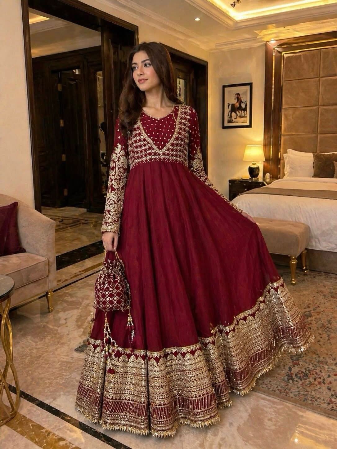 Gown with dupatta