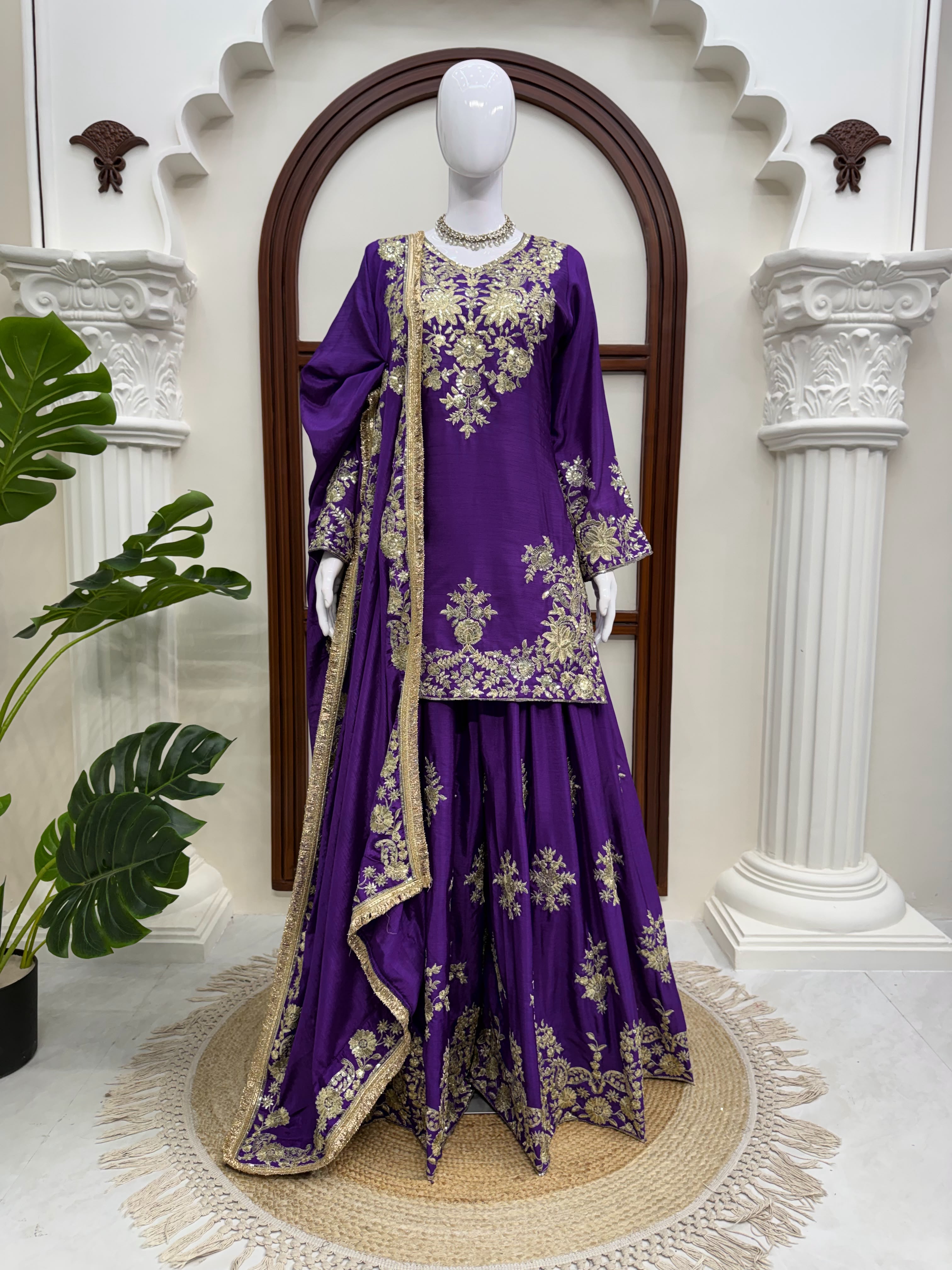 Elegance Top Plazo With Dupatta