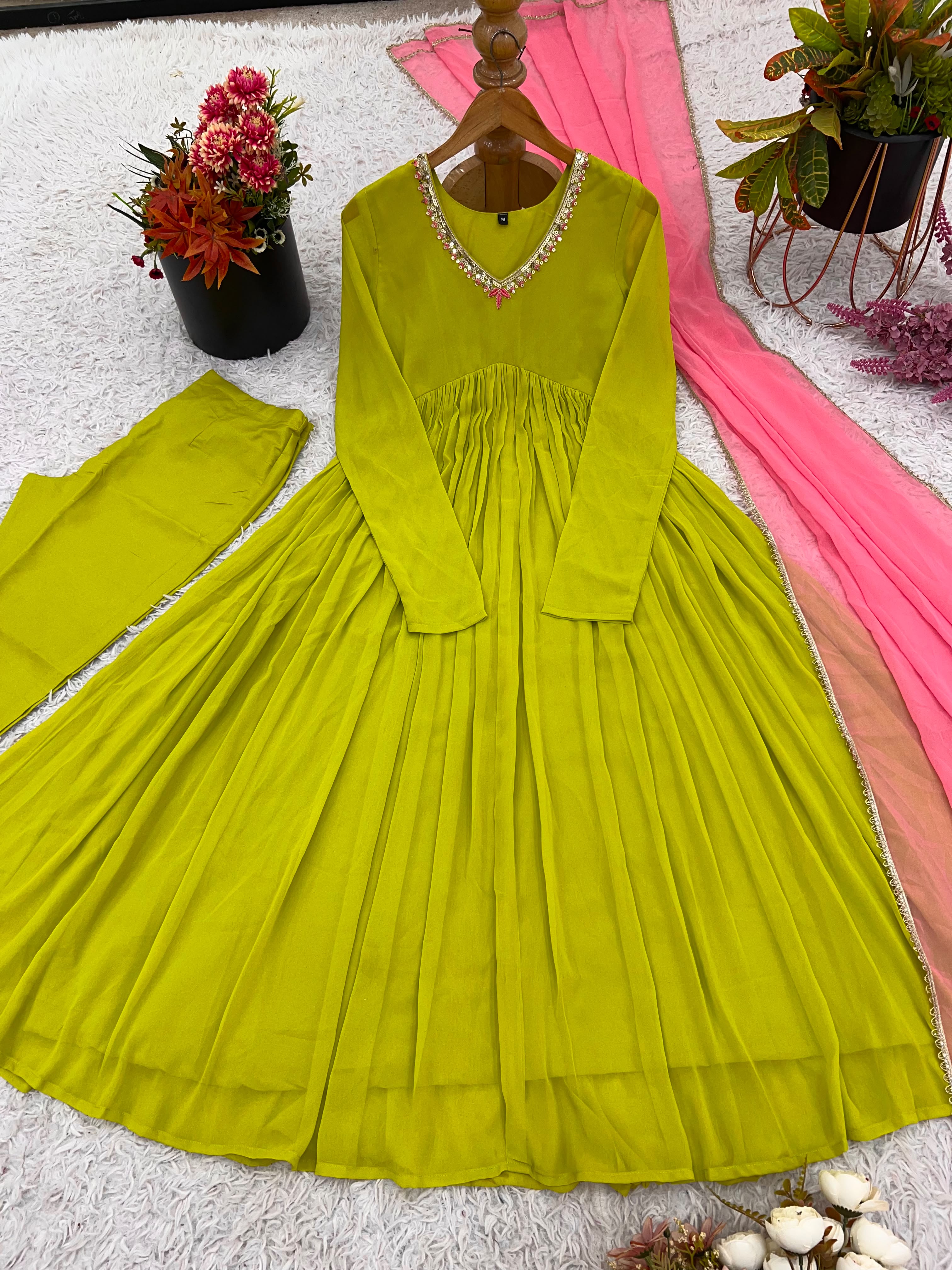 Gown with dupatta