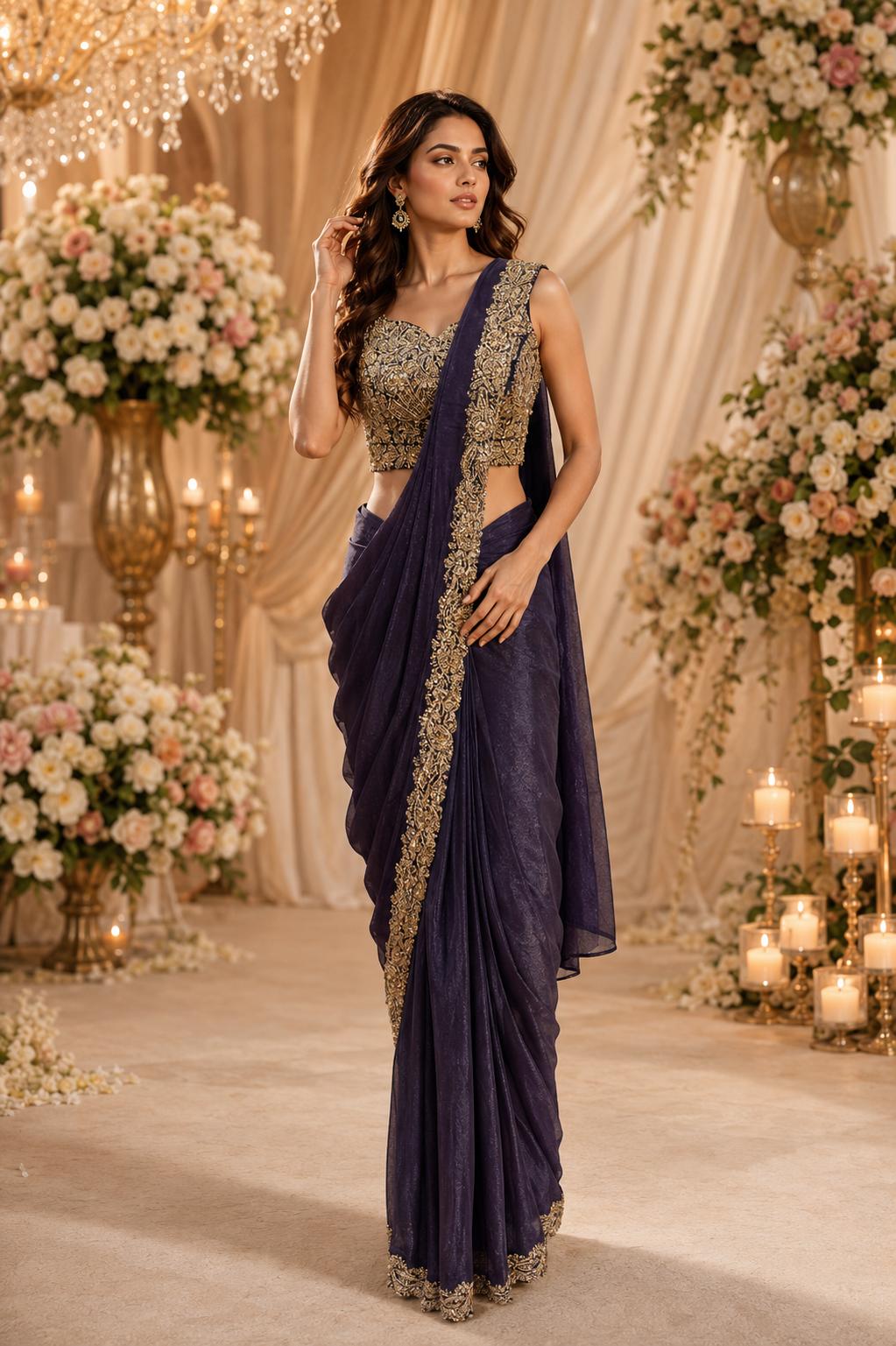 Read to wear saree with blouse