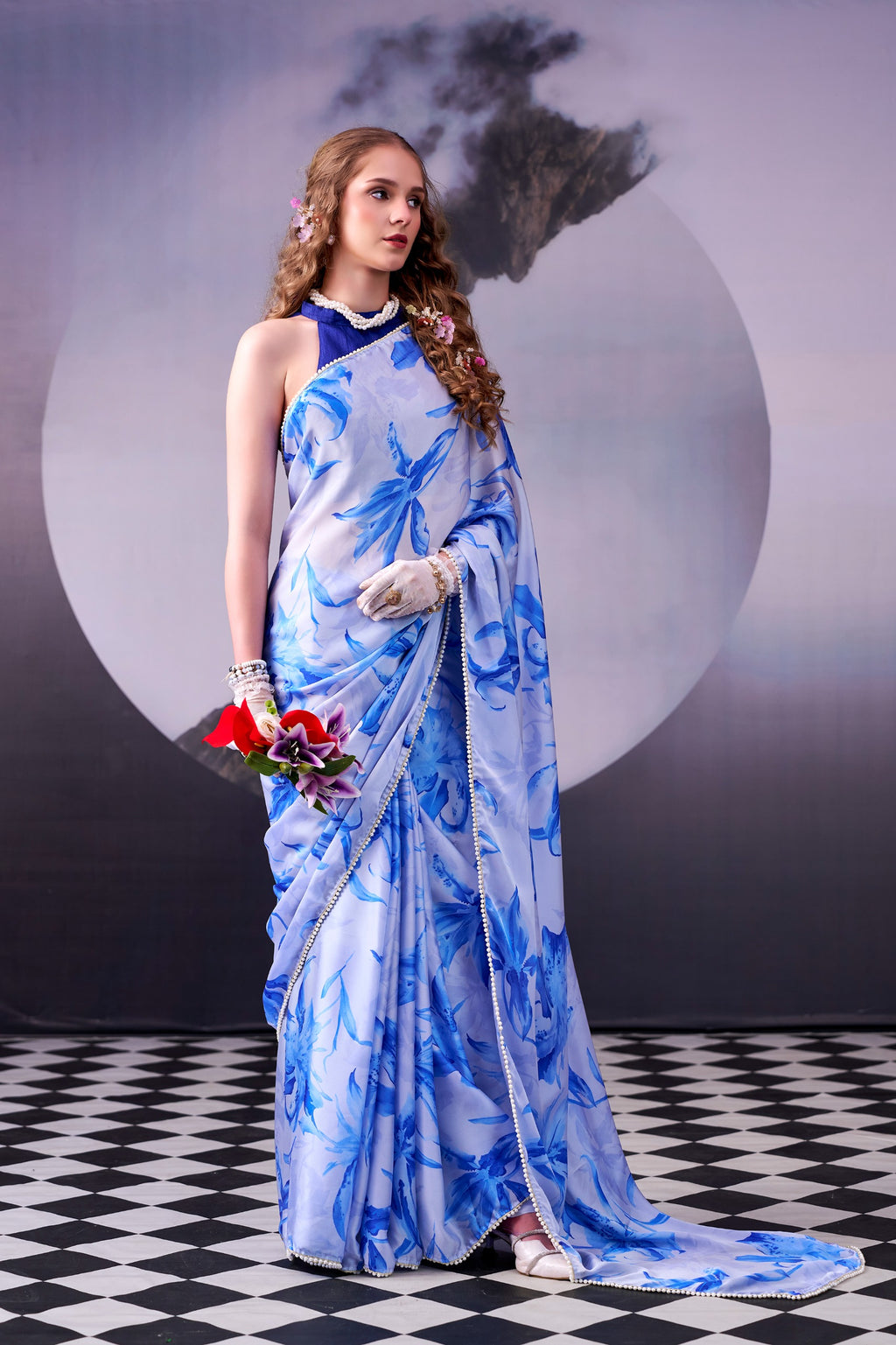 Satin silk saree
