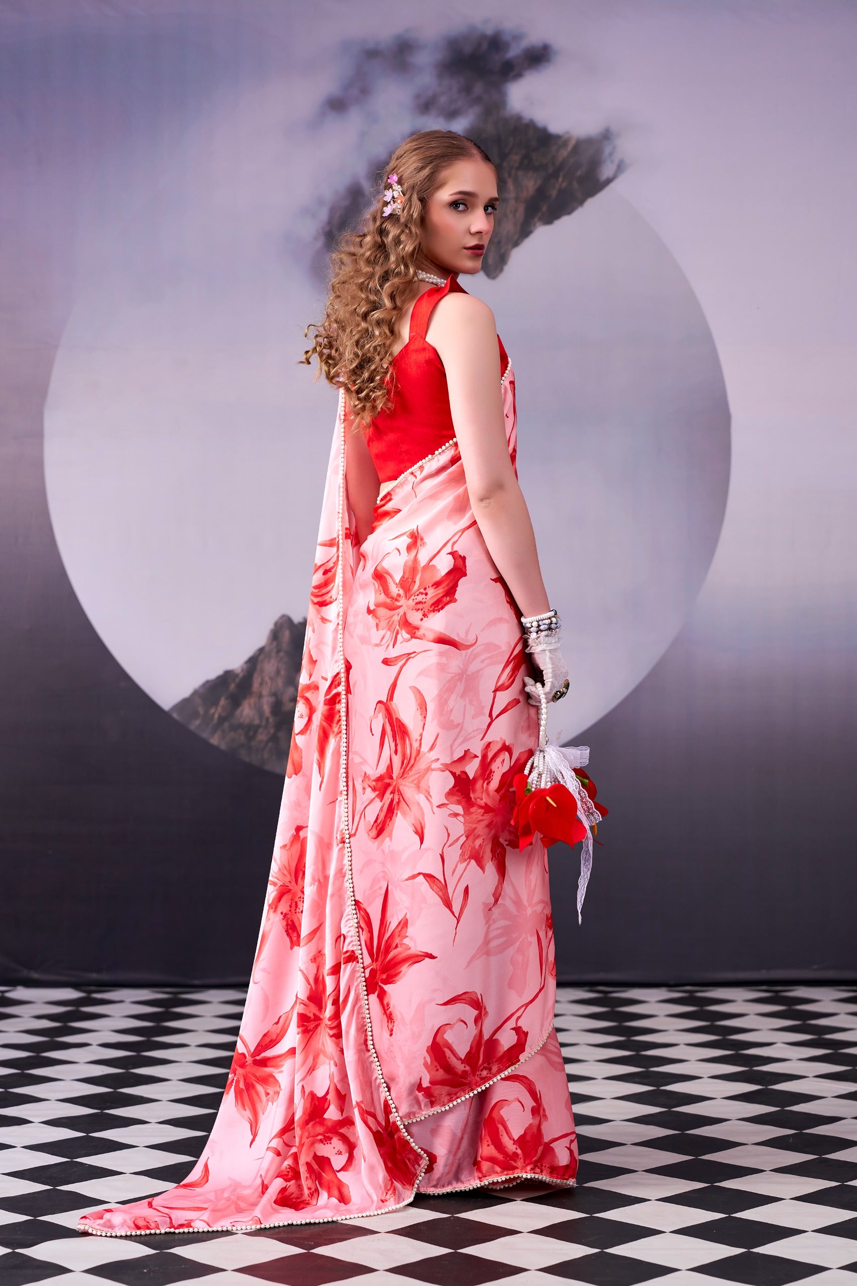 Satin silk saree
