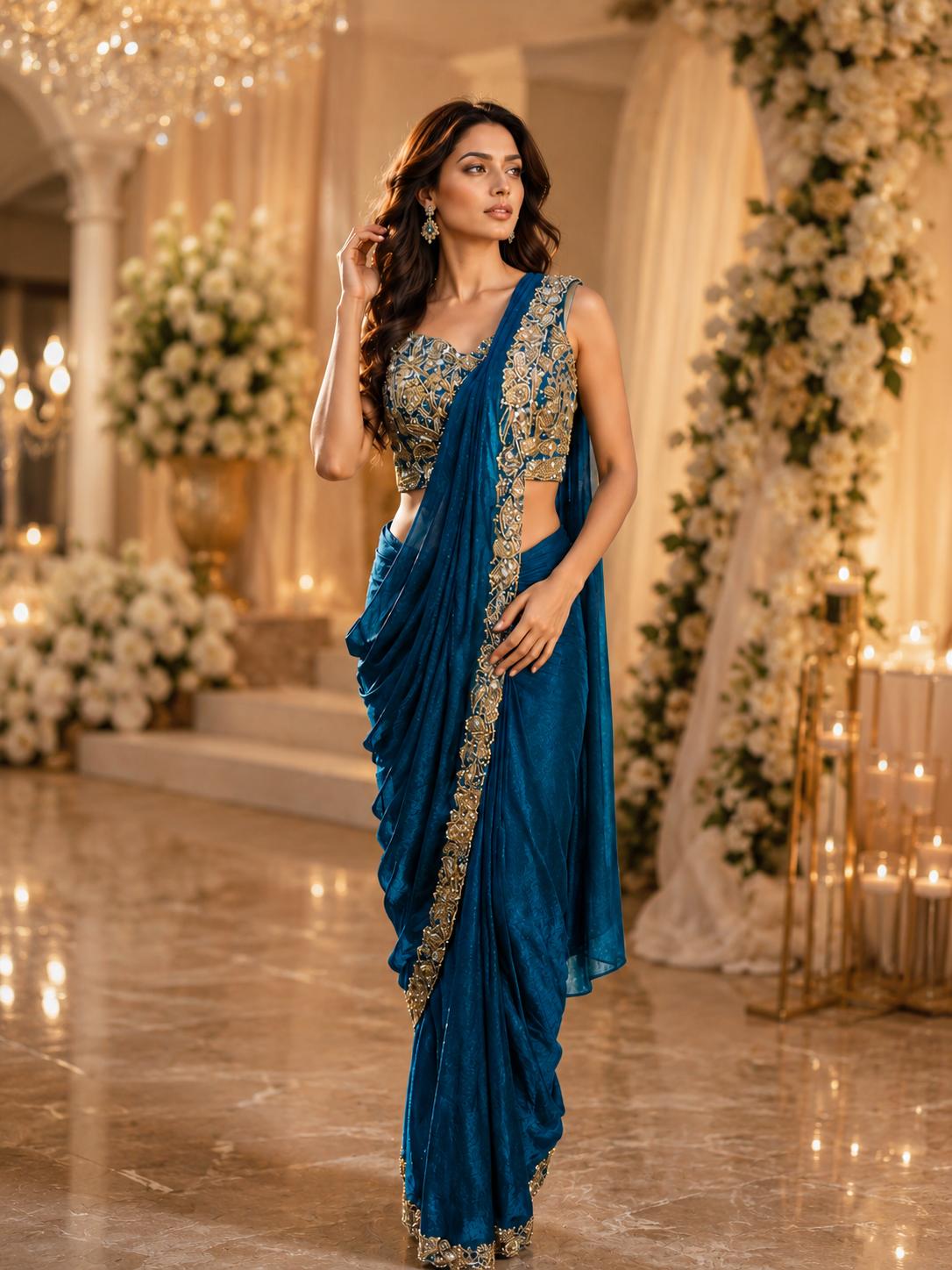 Read to wear saree with blouse