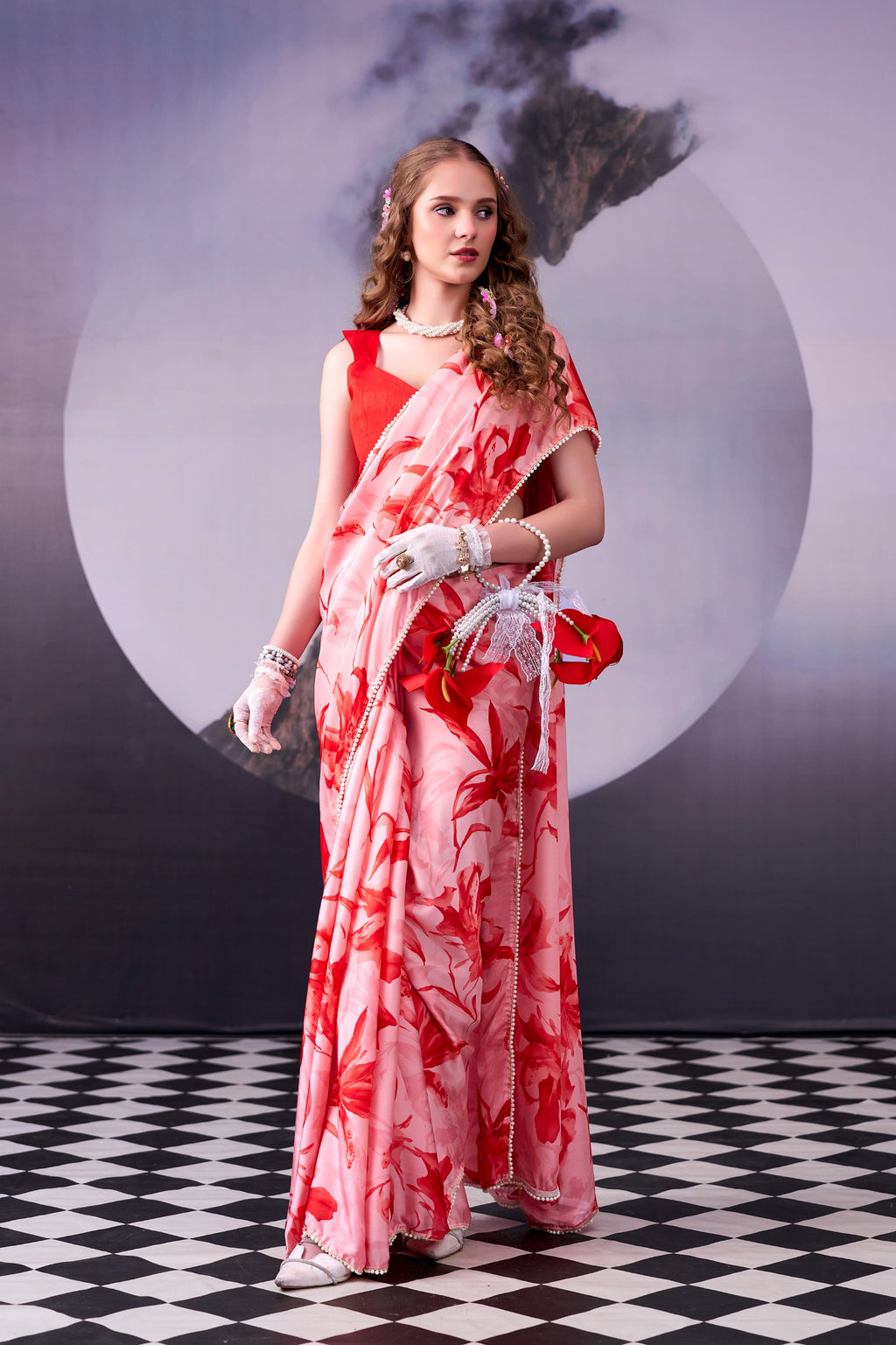 Satin silk saree