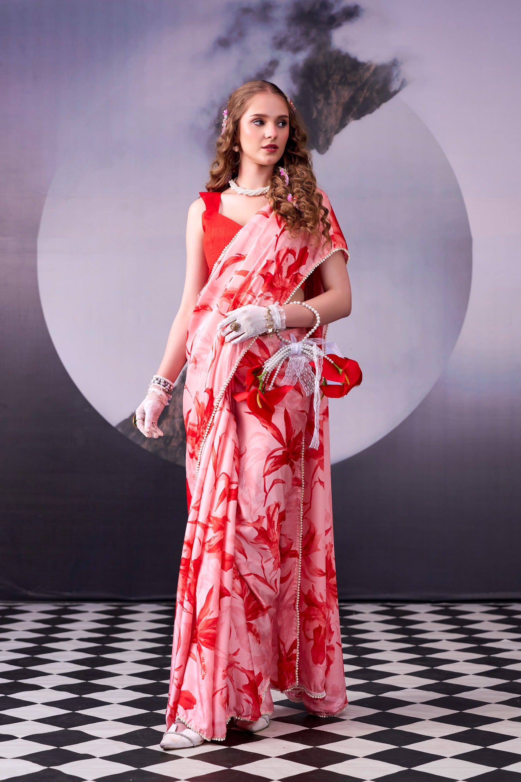 Satin silk saree