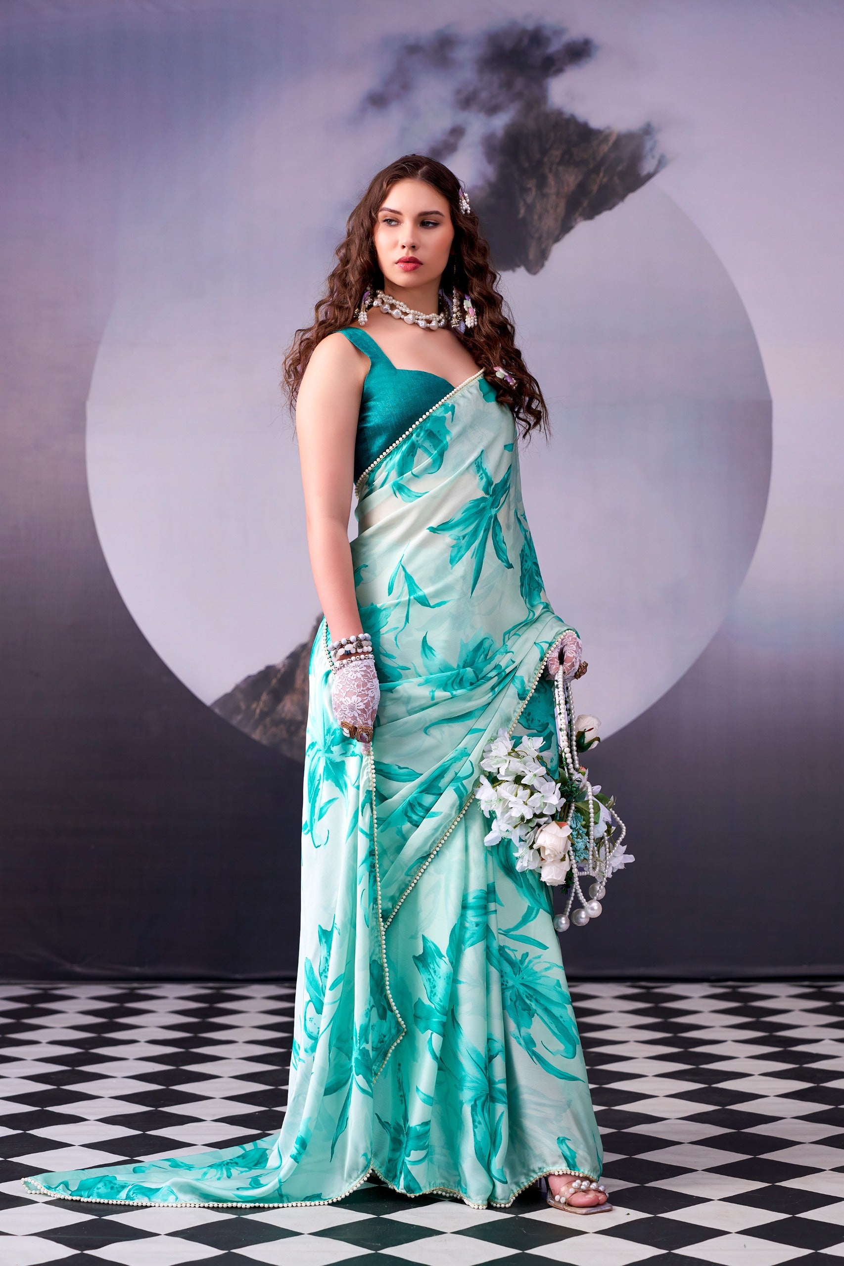 Satin silk saree