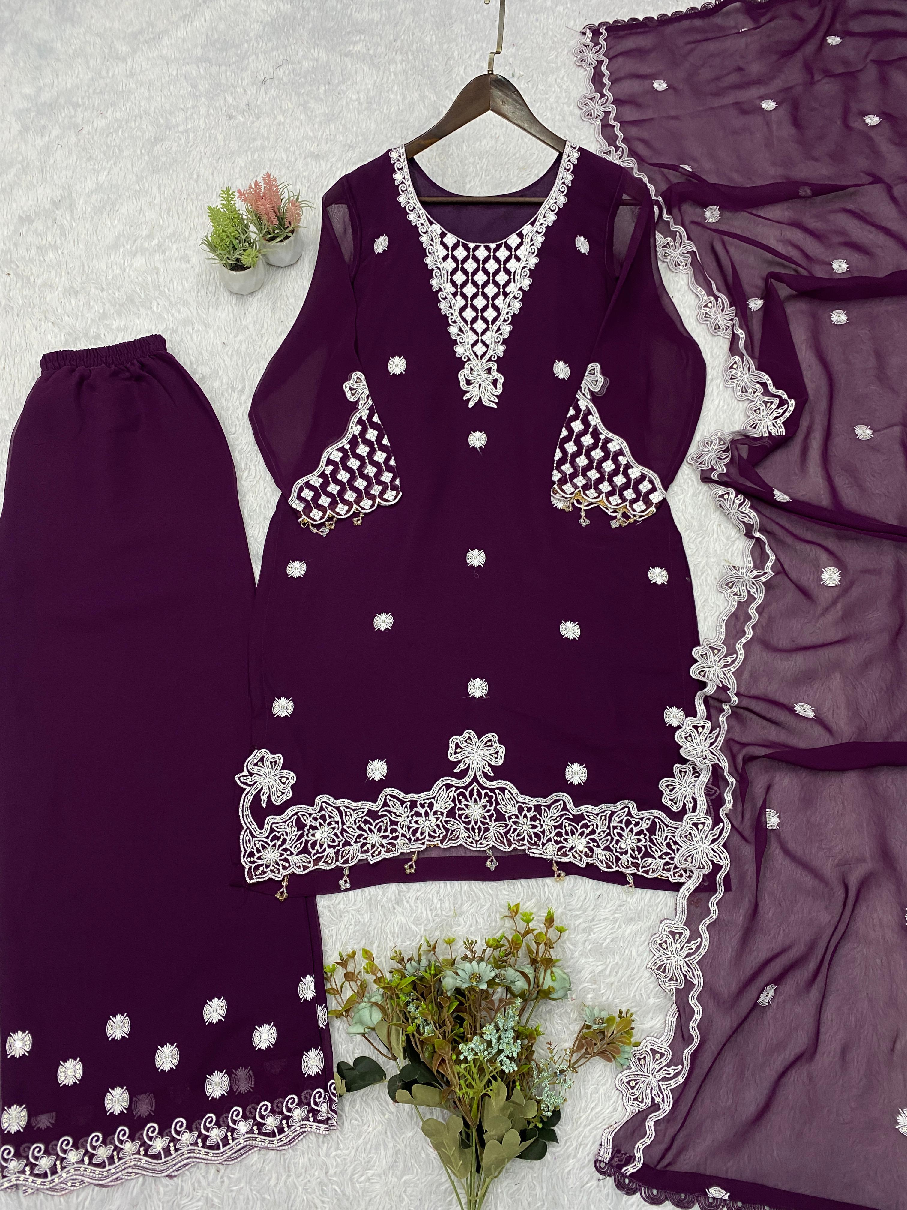 Top, plazo with Duppata
