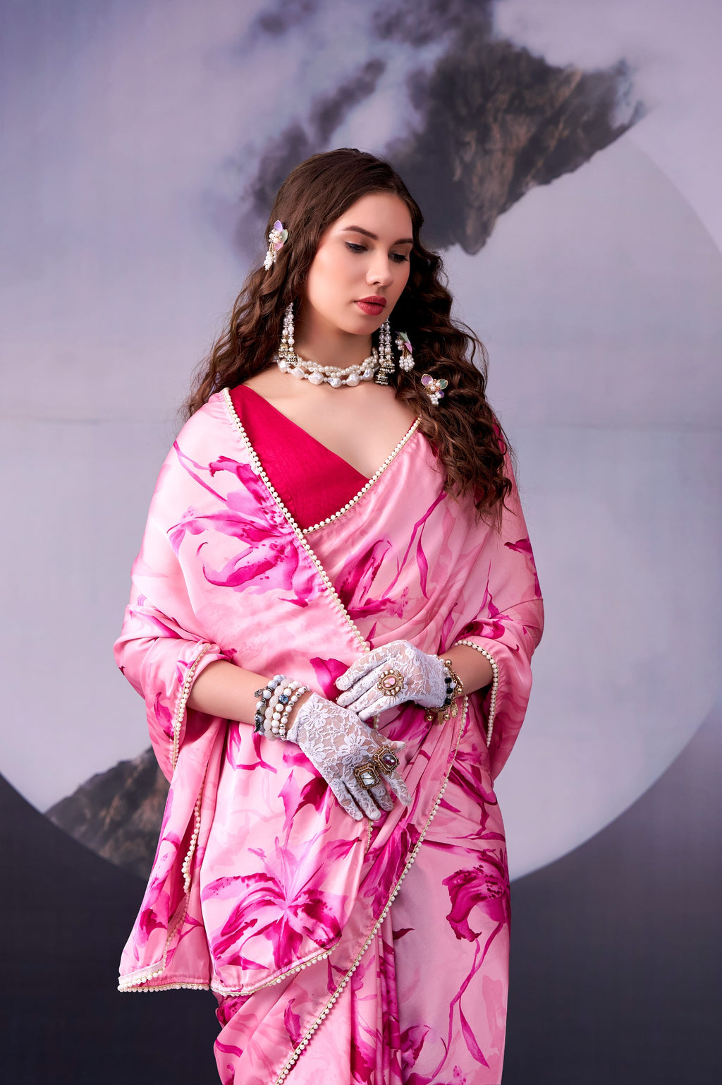 Satin silk saree