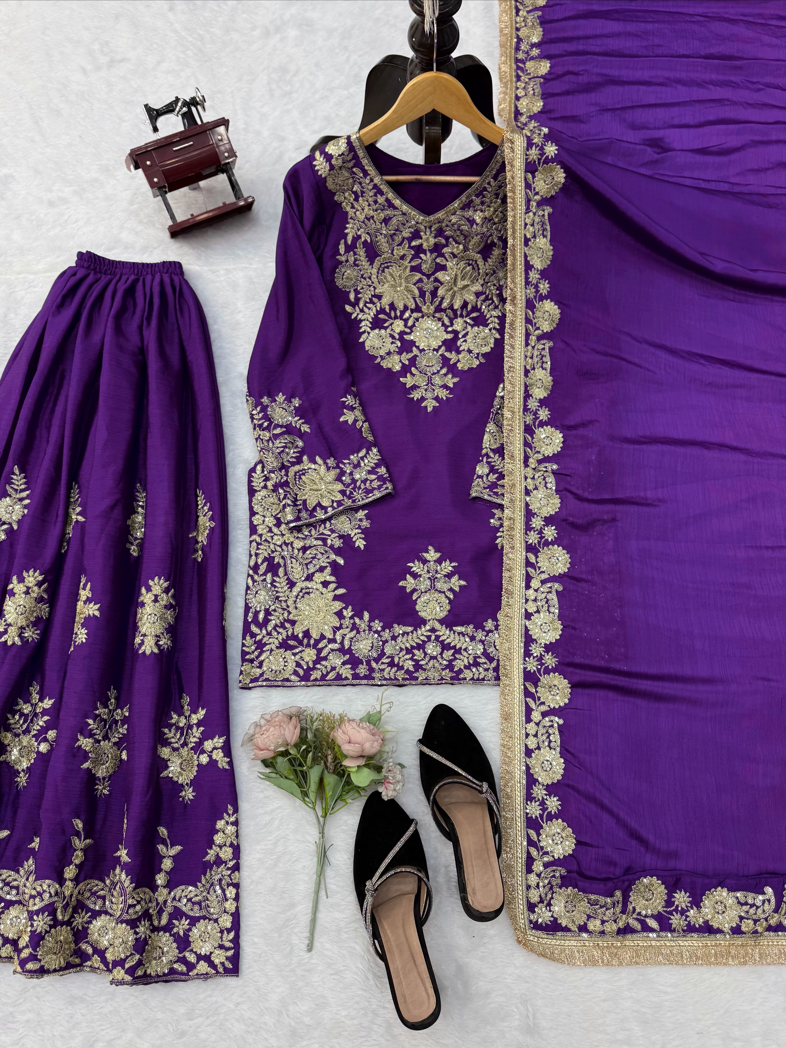 Elegance Top Plazo With Dupatta